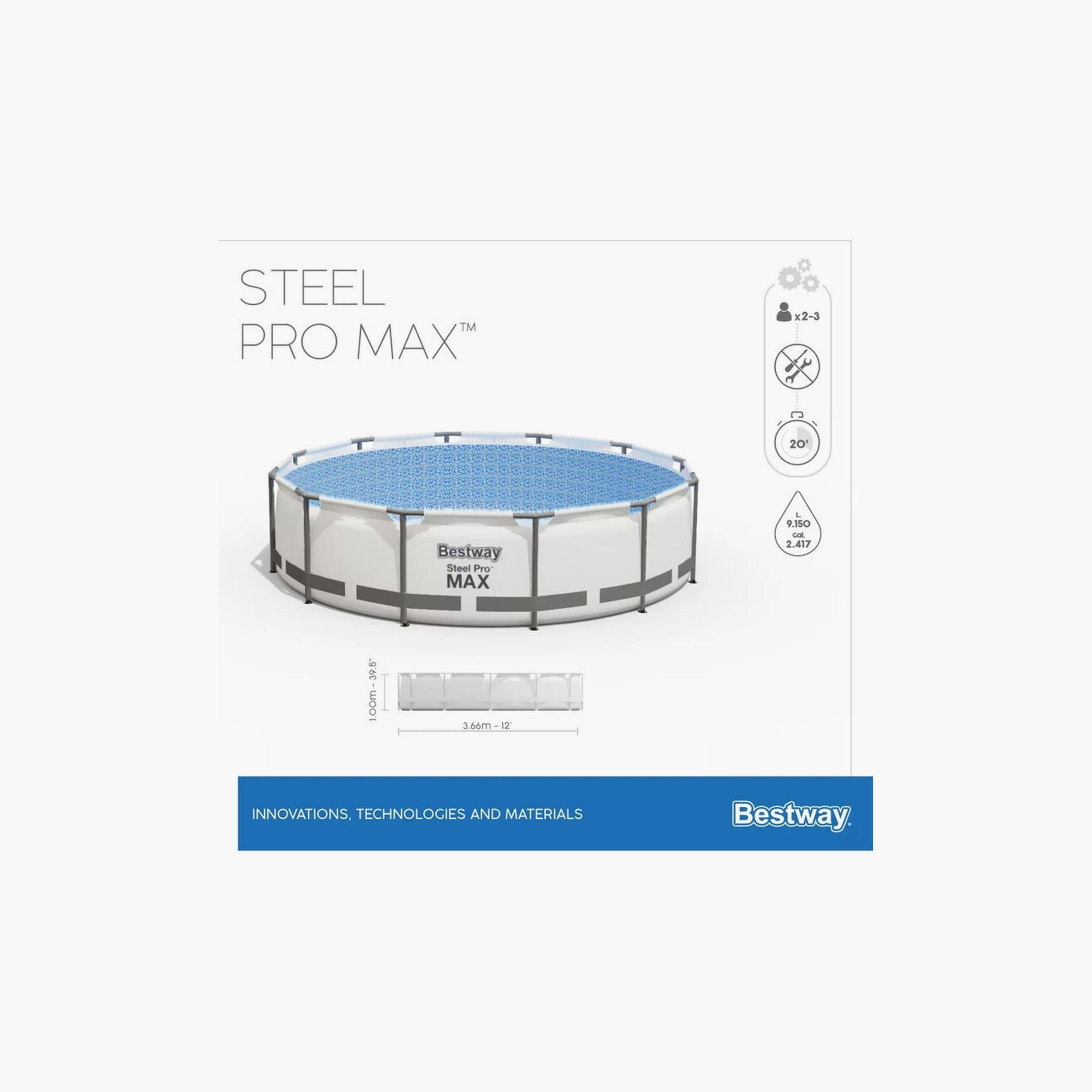 Bestway 26-56418 Steel Pro Max Pool Set with Filter Pump & Ladder-toys-outdoor-poolandbeach-beachtoys-image-6