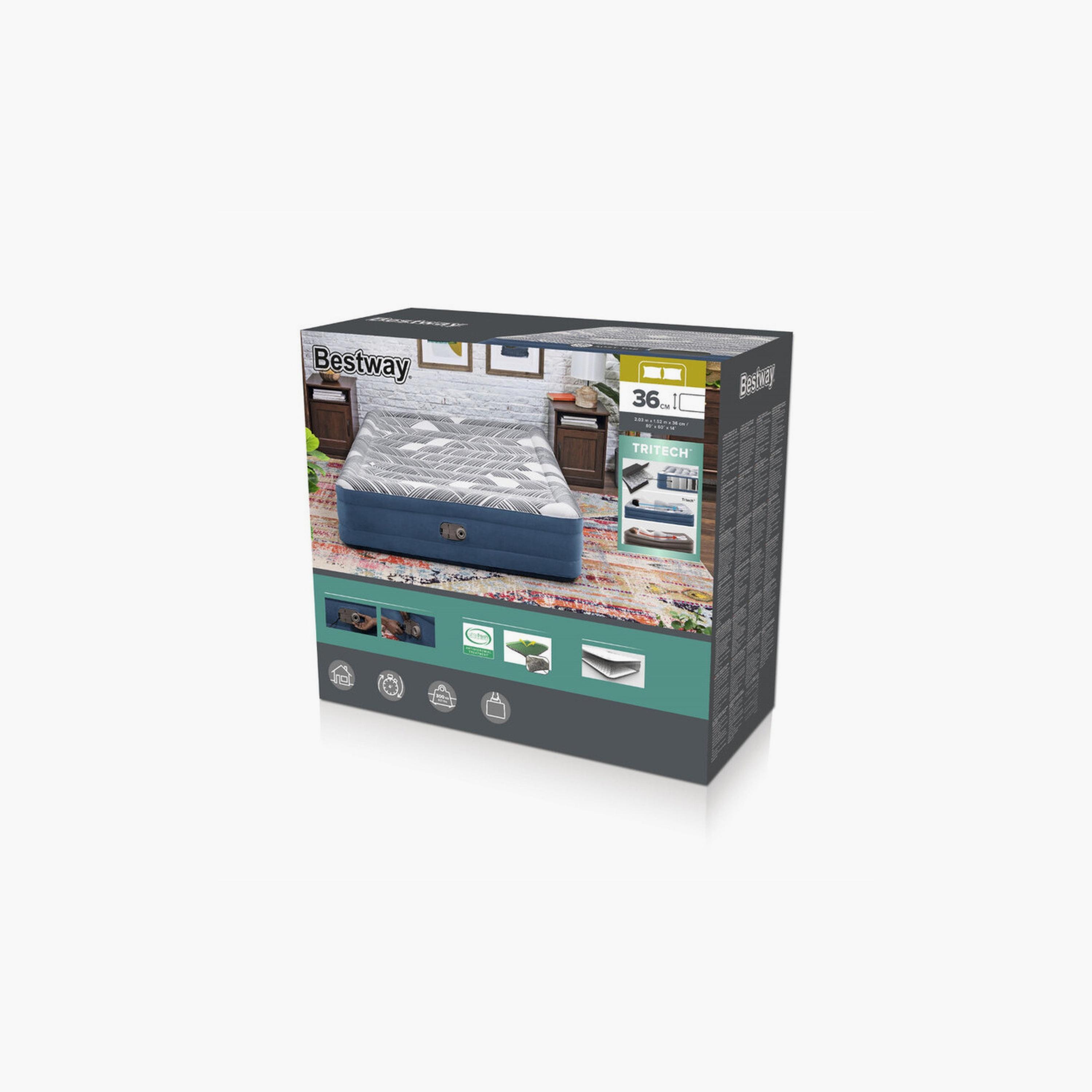 Bestway 26-6713C Tritech Fashion Flock Air Mattress with Built-In AC Pump - Queen-baby-nursery-mattresses-image-14