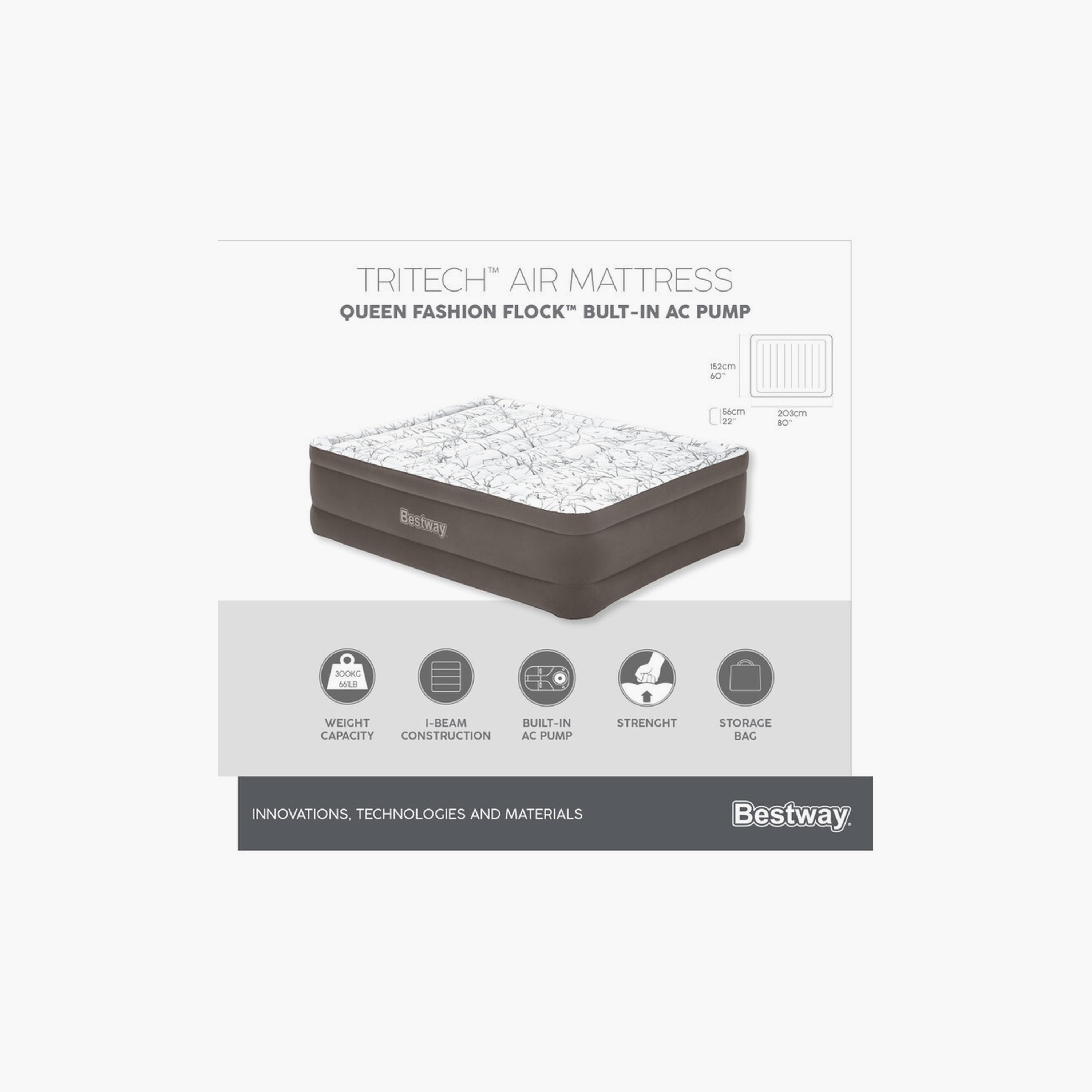Bestway 26-6713E Tritech Fashion Flock Air Mattress with Built-In AC Pump - Queen-baby-nursery-mattresses-image-9