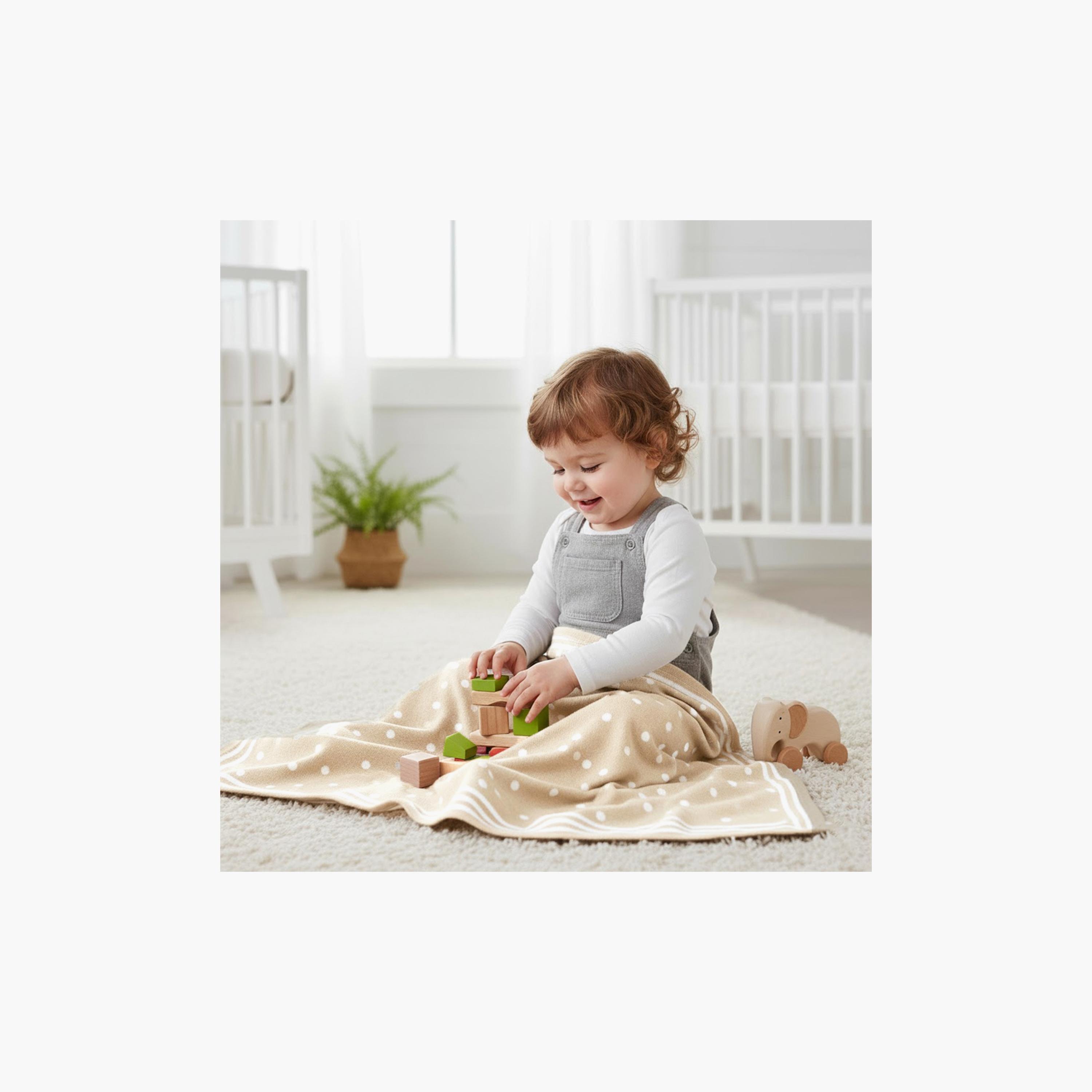 Star Babies Cotton Knitted Blanket - 75x102 cm - Beige-baby-nursery-blanketsandswaddles-blanketsandquilts-image-6