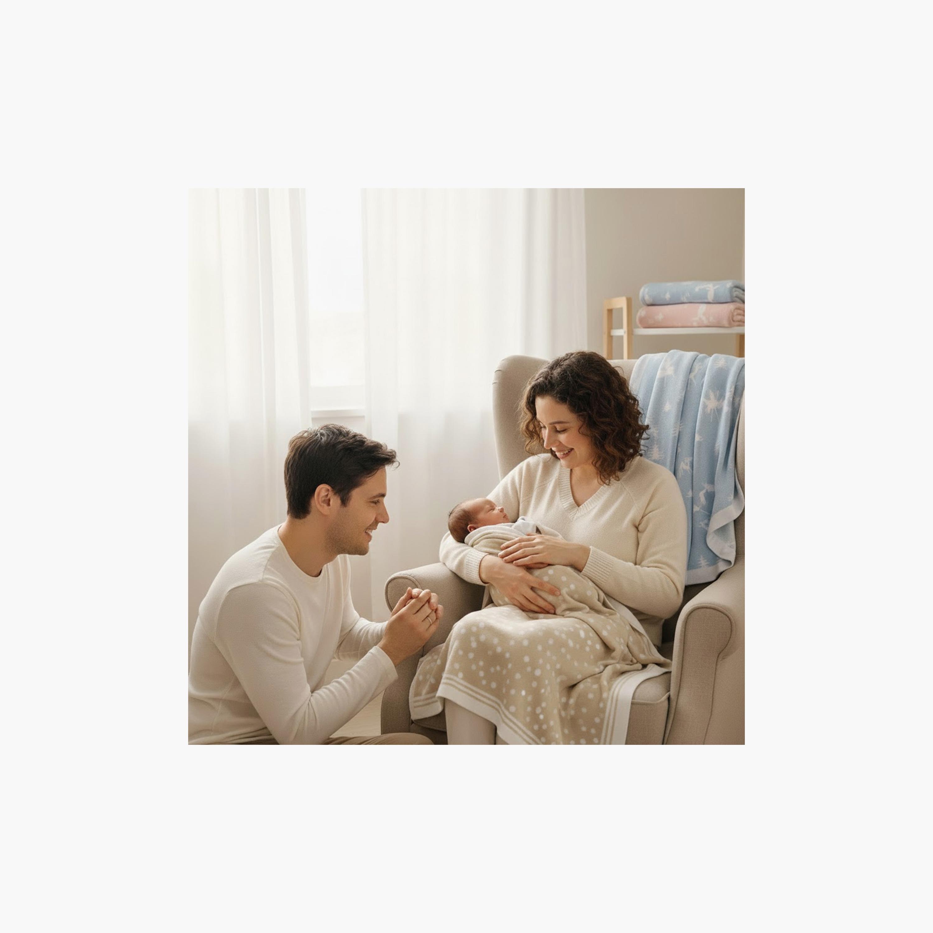 Star Babies Cotton Knitted Blanket - 75x102 cm - Beige-baby-nursery-blanketsandswaddles-blanketsandquilts-image-8