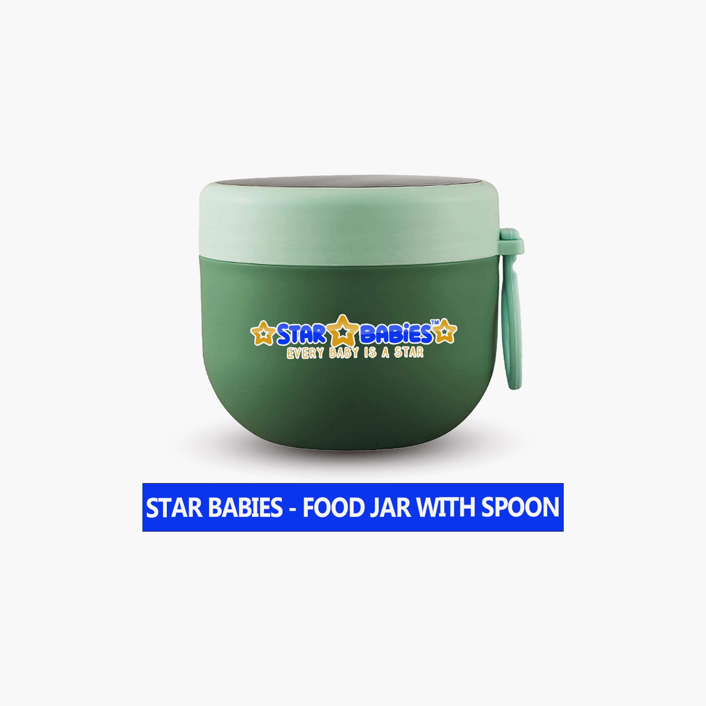 Star Babies Stainless Steel Food Jar with Spoon & Leak Proof Lid - 600 ml-baby-feeding-mealtimeessentials-image-2
