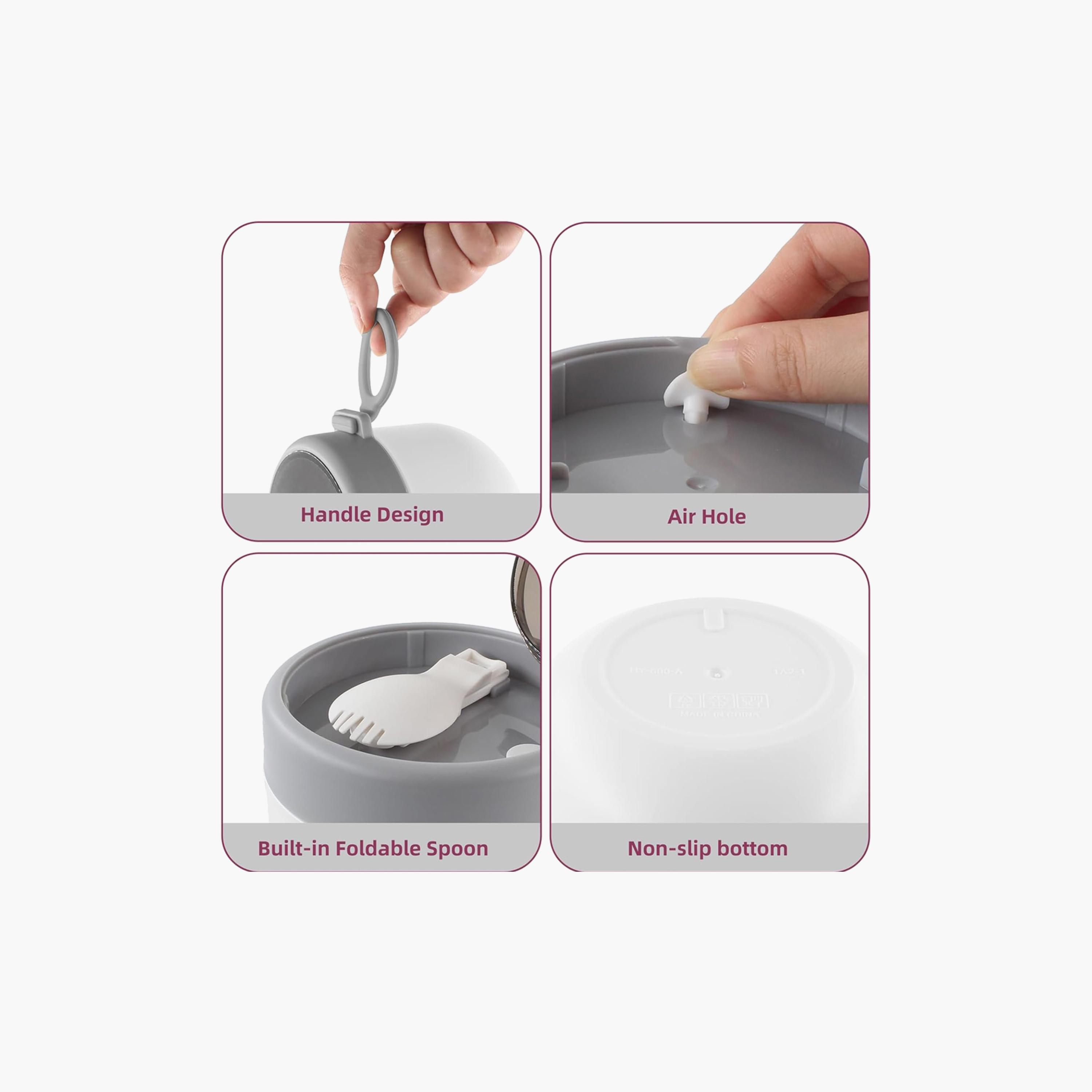 وعاء طعام ستانلس ستيل مع ملعقة وغطاء مانع للتسرب - 600 مل من ستار بيبيز-baby-feeding-mealtimeessentials-image-5