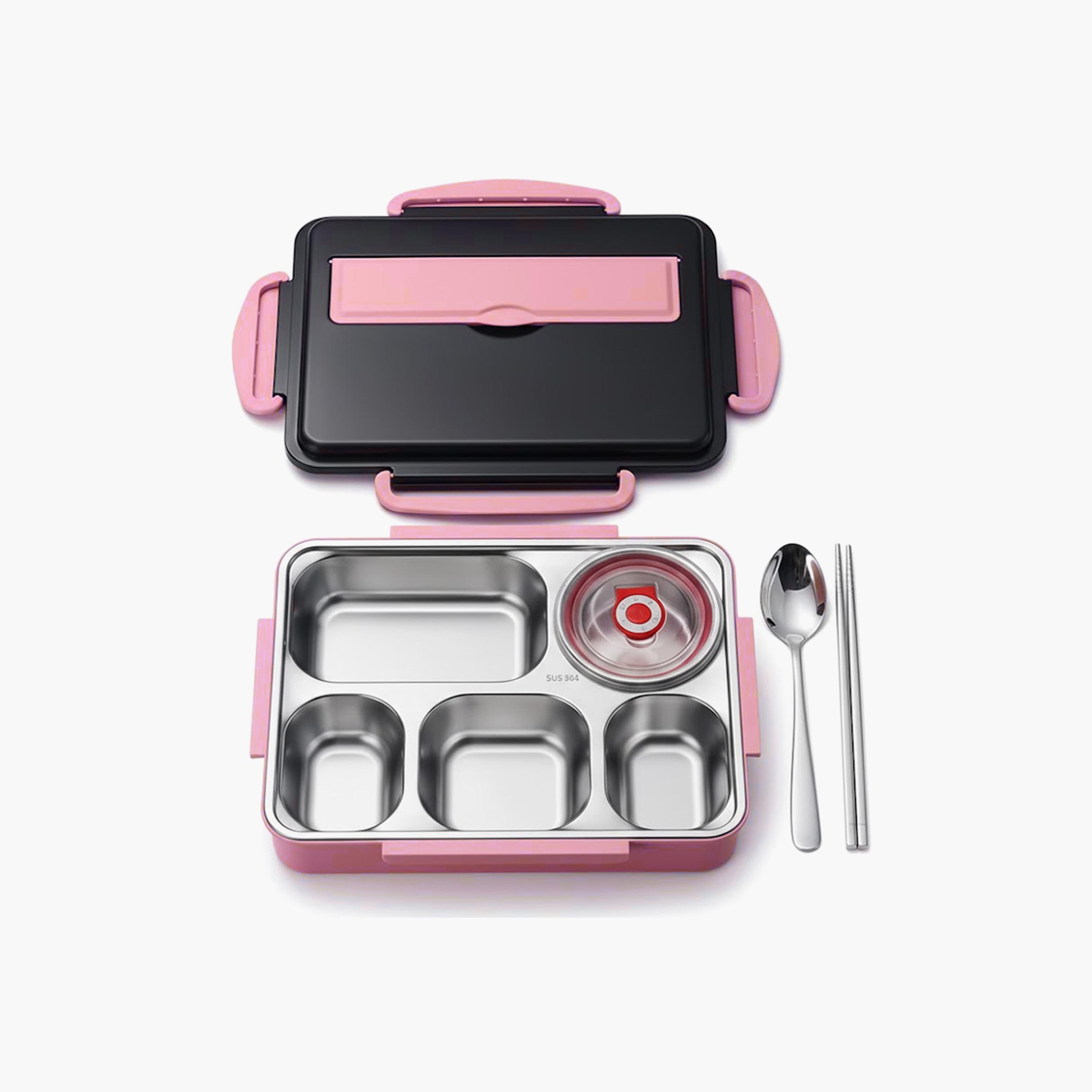 Star Babies 304 Stainless Steel Bento Lunch Box with 5 Compartments and Leak-Proof Lid-school-lunchessentials-lunchboxes-image-1