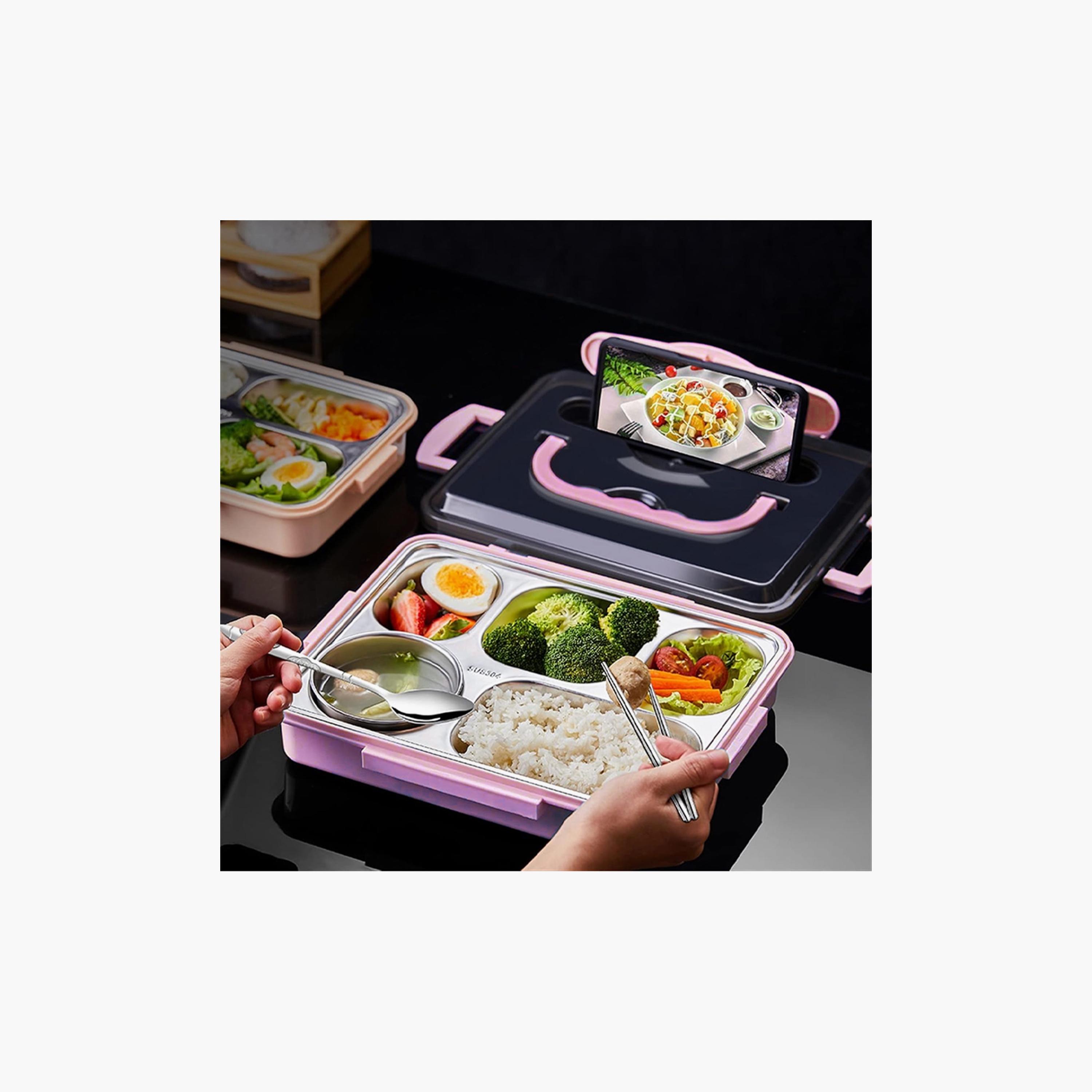 Star Babies 304 Stainless Steel Bento Lunch Box with 5 Compartments and Leak-Proof Lid-school-lunchessentials-lunchboxes-image-8