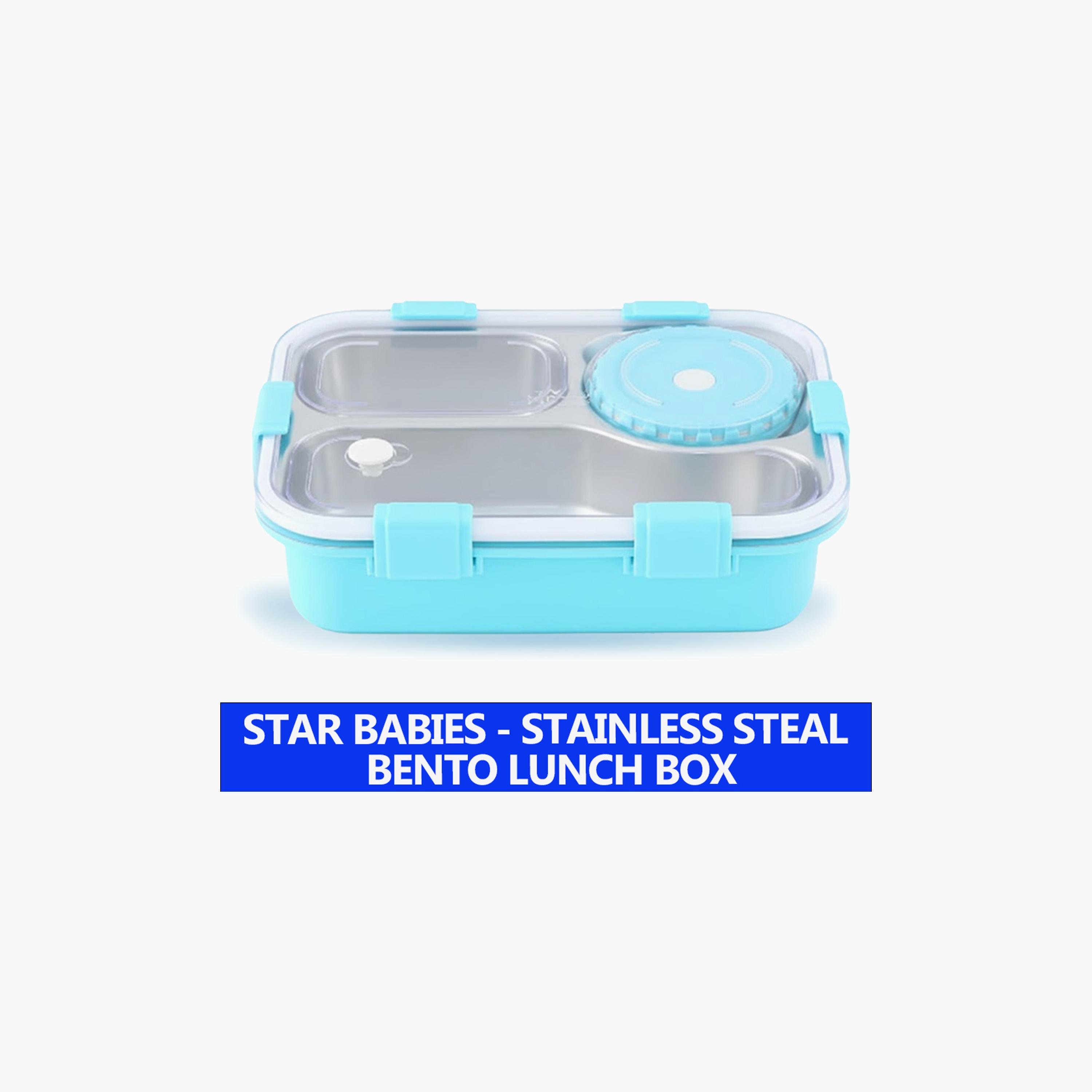 Star Babies 304 Stainless Steel Bento Lunch Box with 4 Compartments and Leak-Proof Lid-school-lunchessentials-lunchboxes-image-2