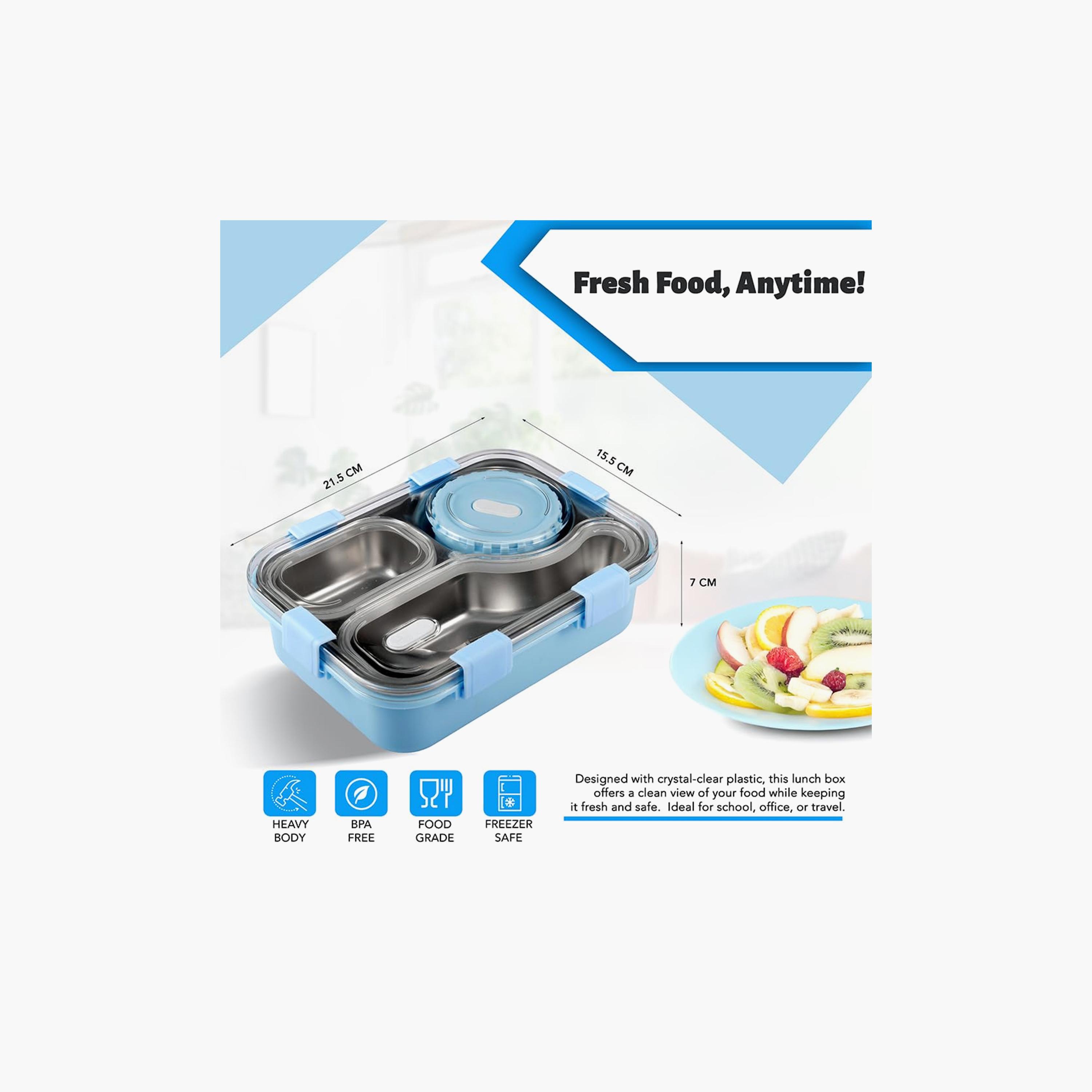 Star Babies 304 Stainless Steel Bento Lunch Box with 4 Compartments and Leak-Proof Lid-school-lunchessentials-lunchboxes-image-6