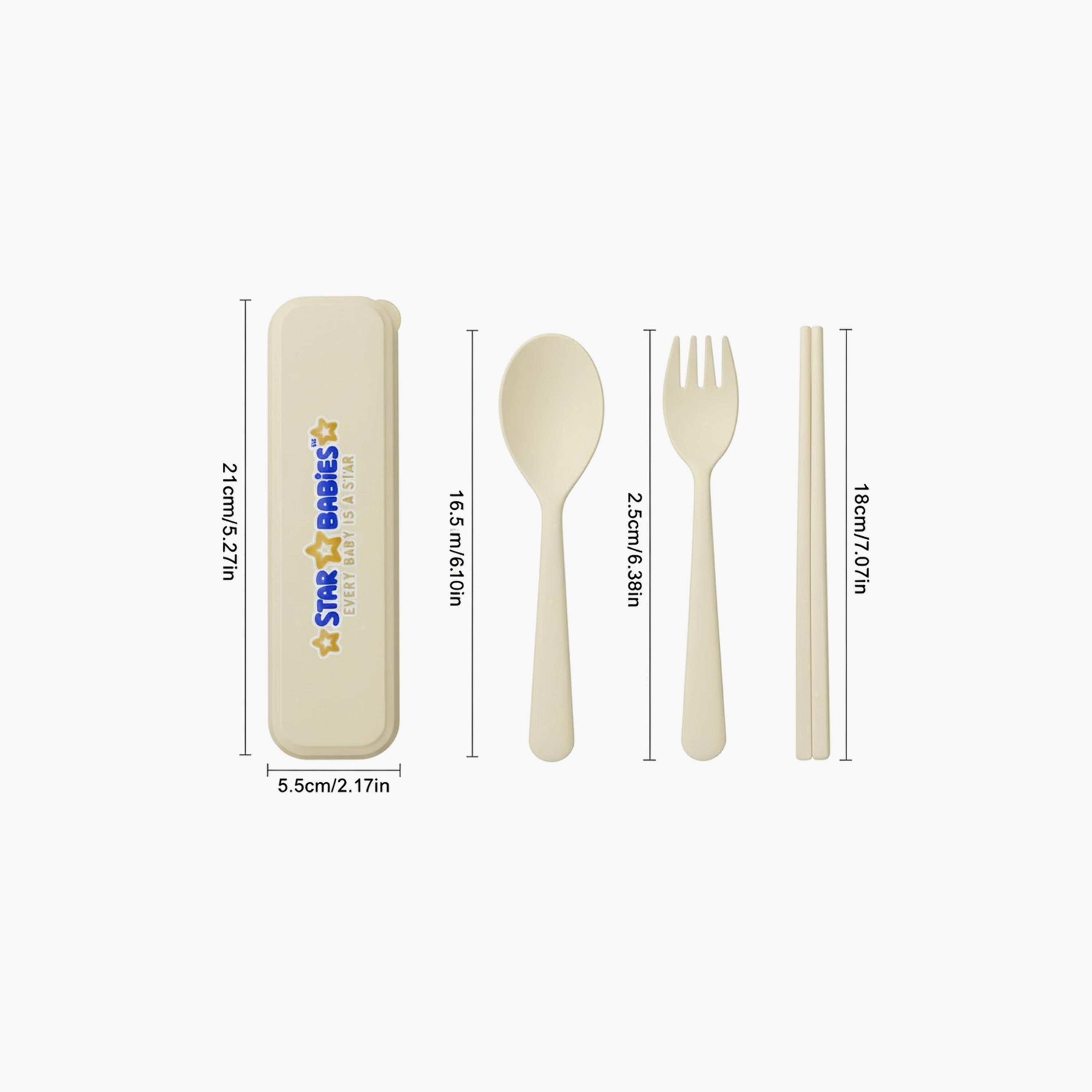 Star Babies Organic Spoon, Fork & Chopsticks Set with Case-baby-feeding-mealtimeessentials-image-11