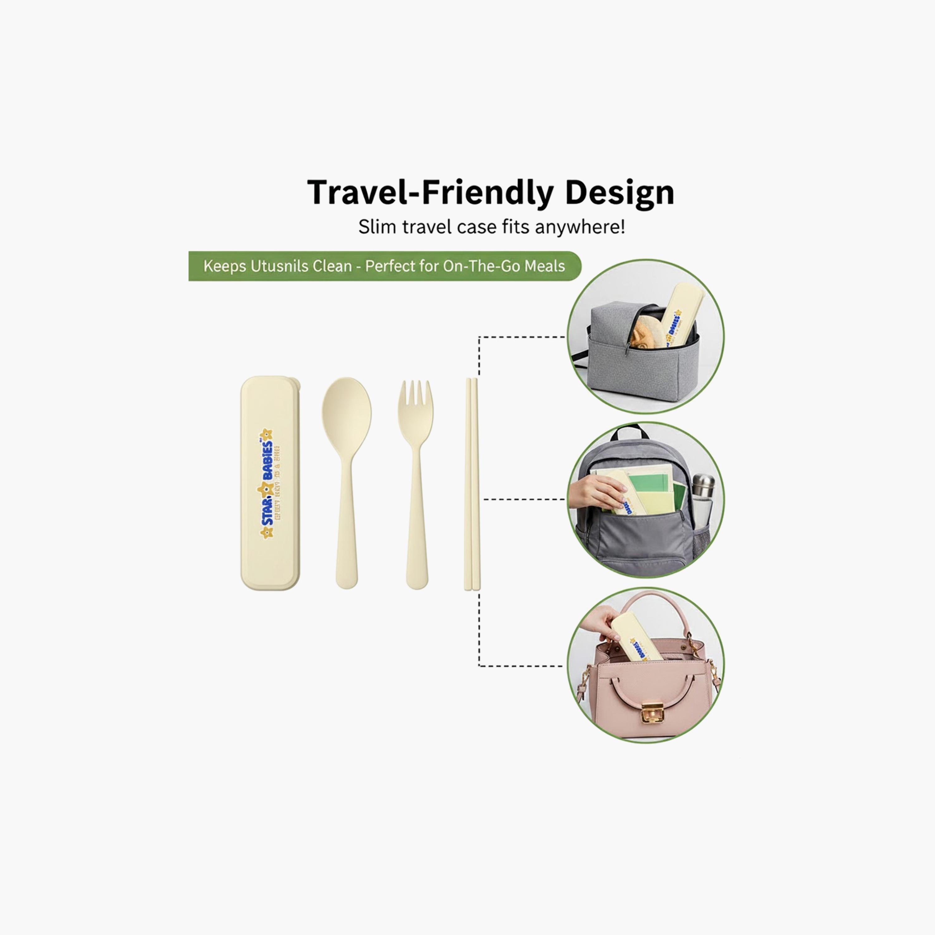 Star Babies Organic Spoon, Fork & Chopsticks Set with Case-baby-feeding-mealtimeessentials-image-13