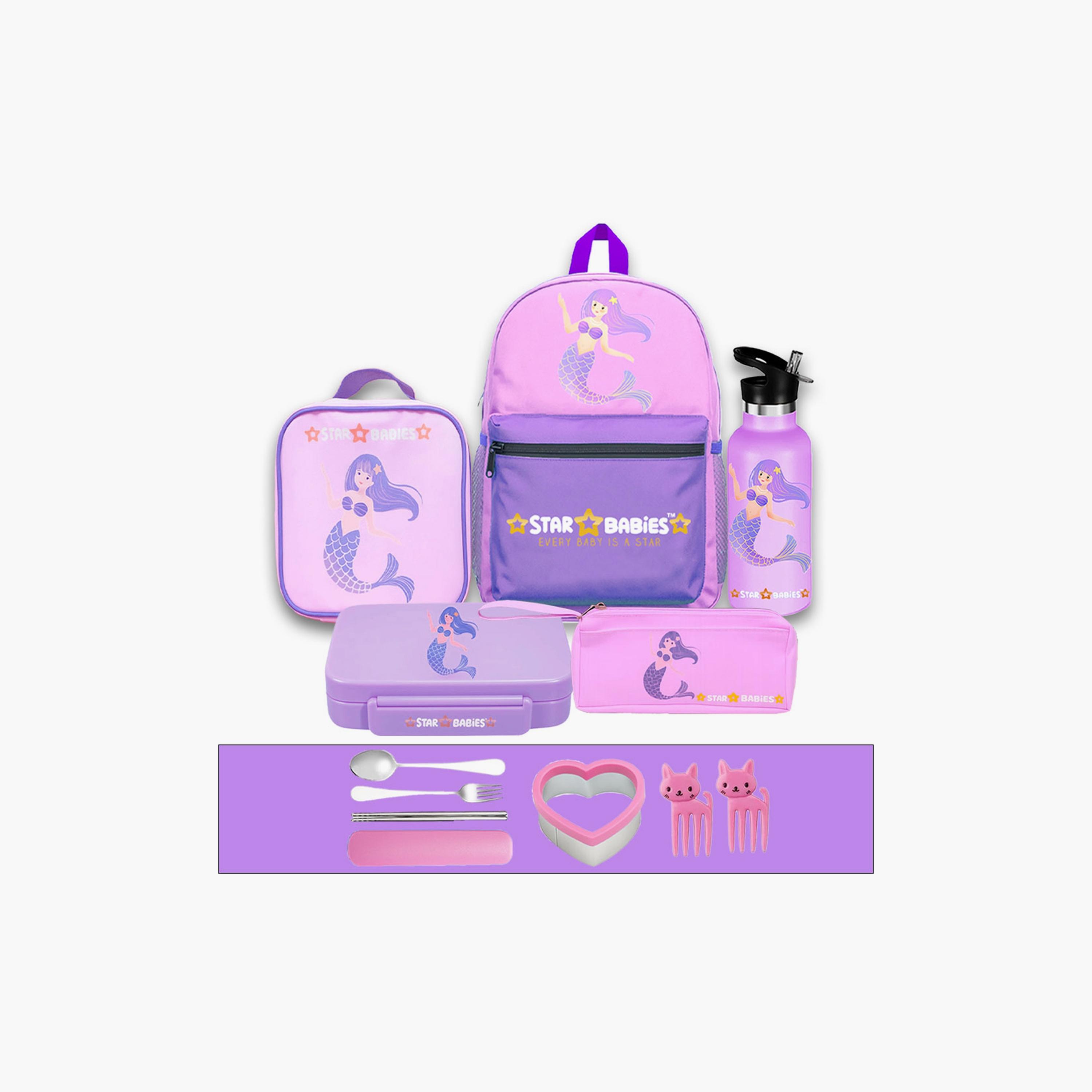 Star Babies 4-Piece 16" Backpack Set with Free Gifts - Mermaid-school-bagsandbackpacks-sets-image-1