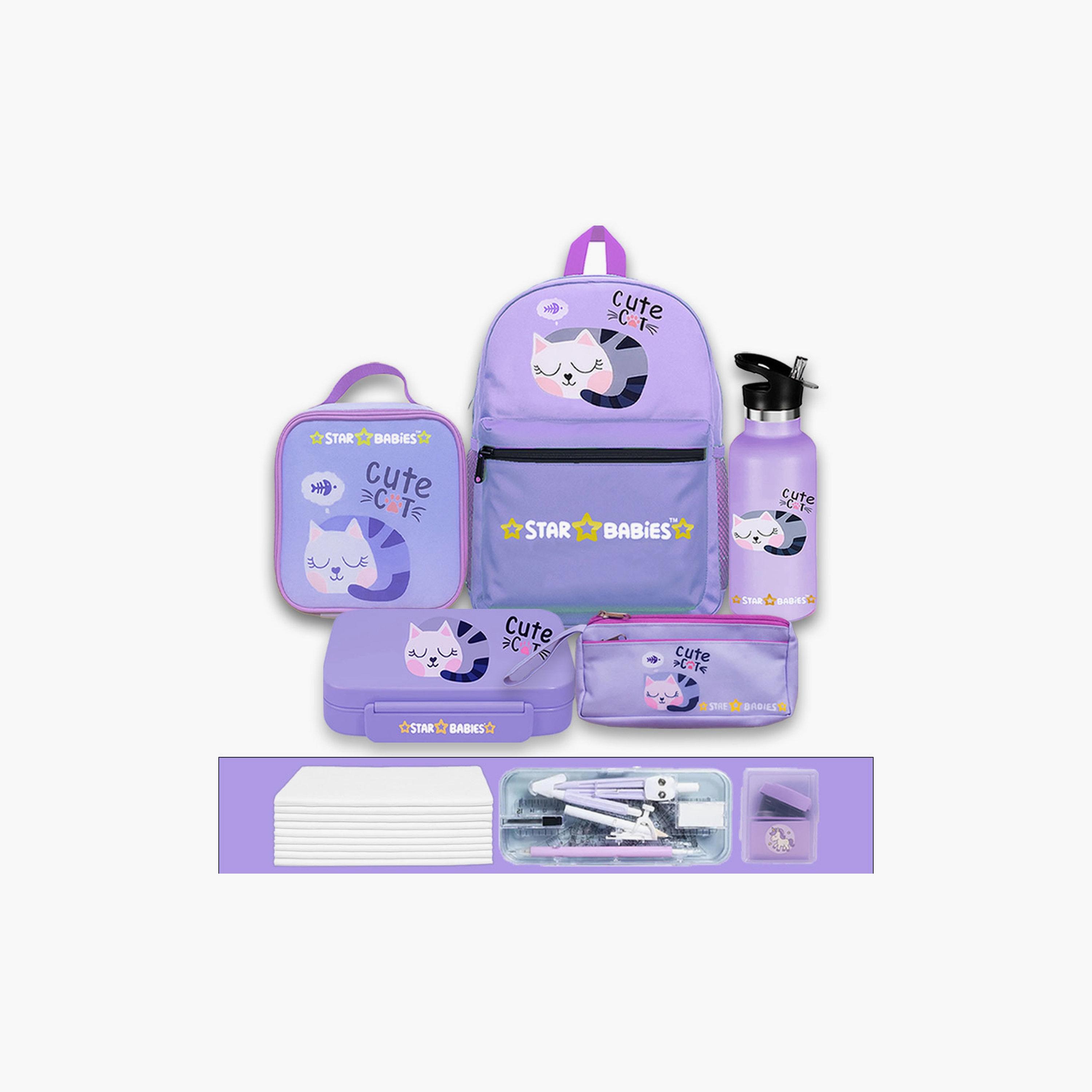 Star Babies 4-Piece 16" Backpack Set with Free Gifts - Cute Cat-school-bagsandbackpacks-sets-image-1