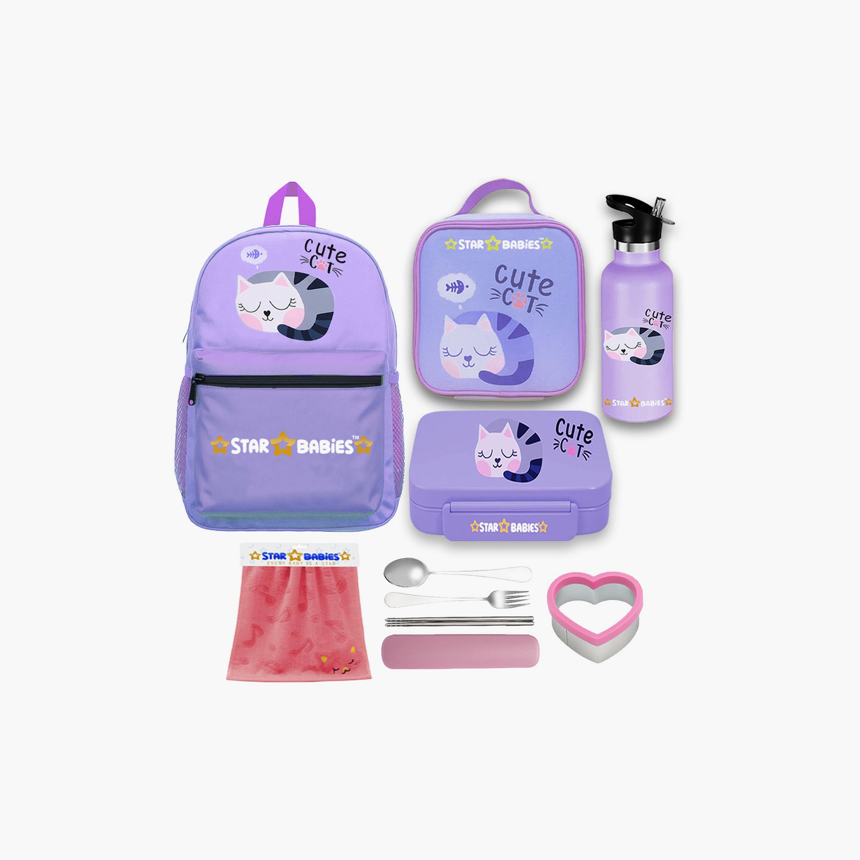 Star Babies 4-Piece 16" School Bag with Free Gifts - Cute Cat-school-bagsandbackpacks-sets-image-11