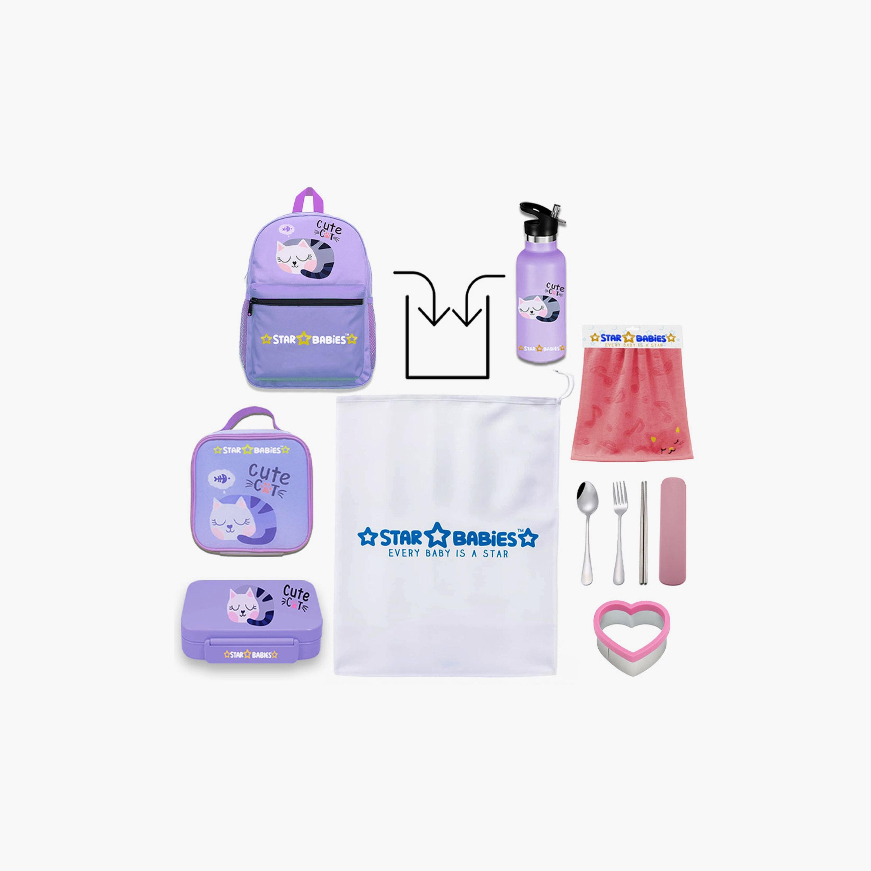 Star Babies 4-Piece 16" School Bag with Free Gifts - Cute Cat-school-bagsandbackpacks-sets-image-8
