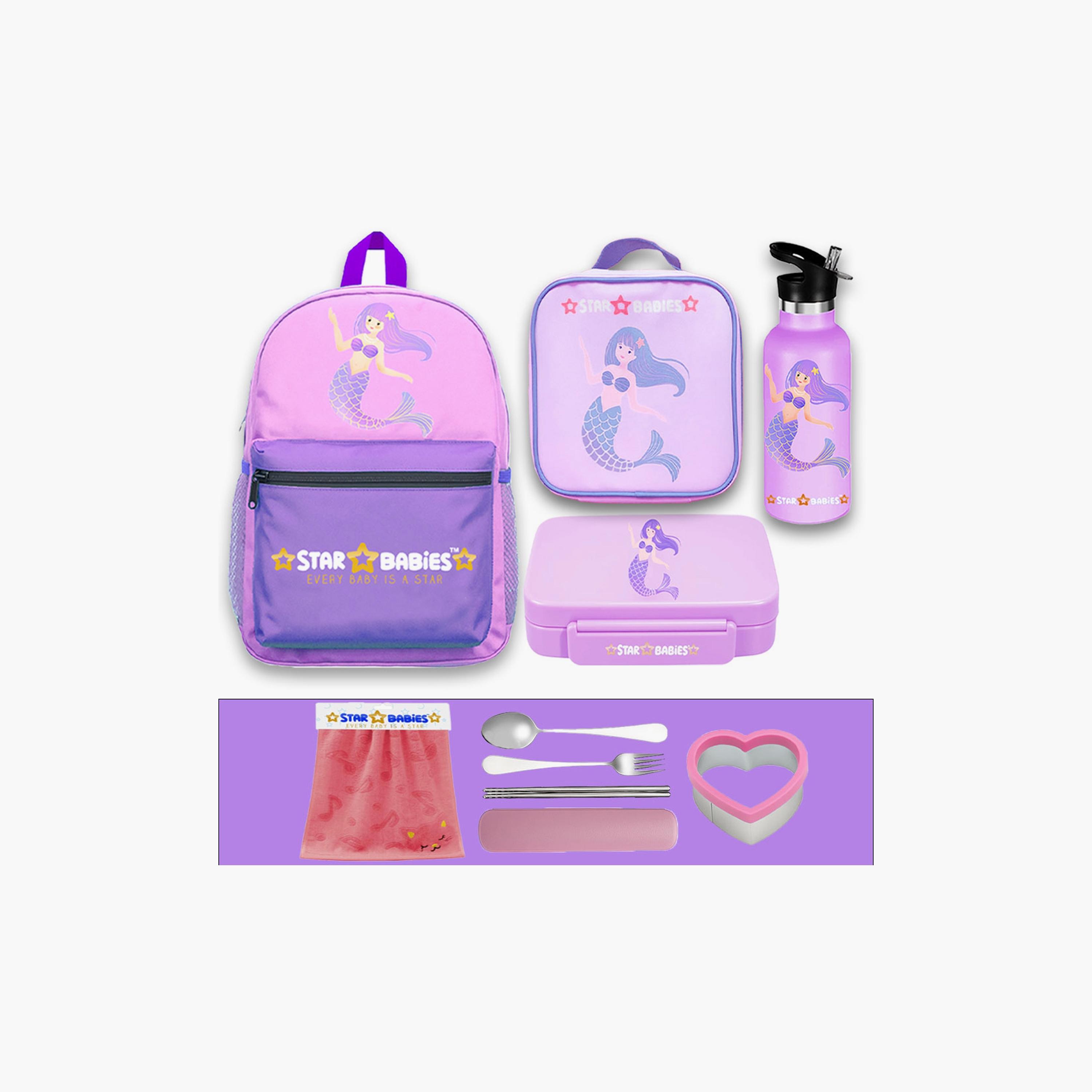 Star Babies 4-Piece 16" School Bag with Free Gifts - Mermaid-school-bagsandbackpacks-sets-image-1