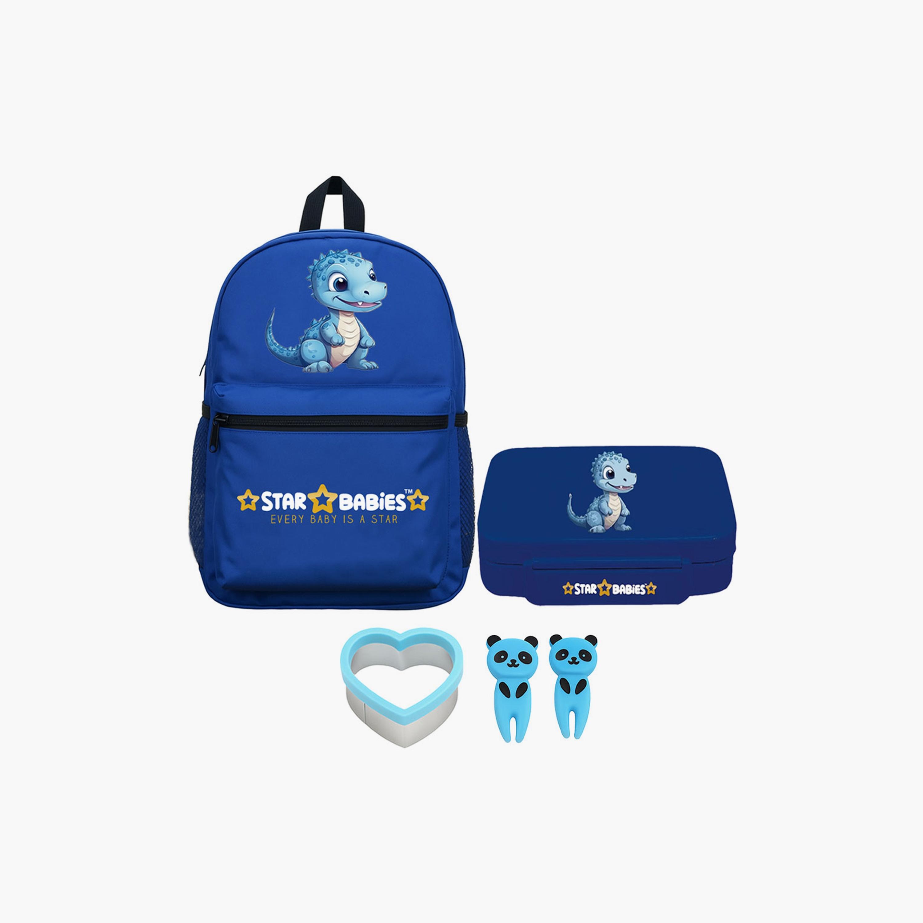 Star Babies 16" Backpack and Bento Lunch Box with Free Gifts - Dinosaurs-school-bagsandbackpacks-sets-image-1