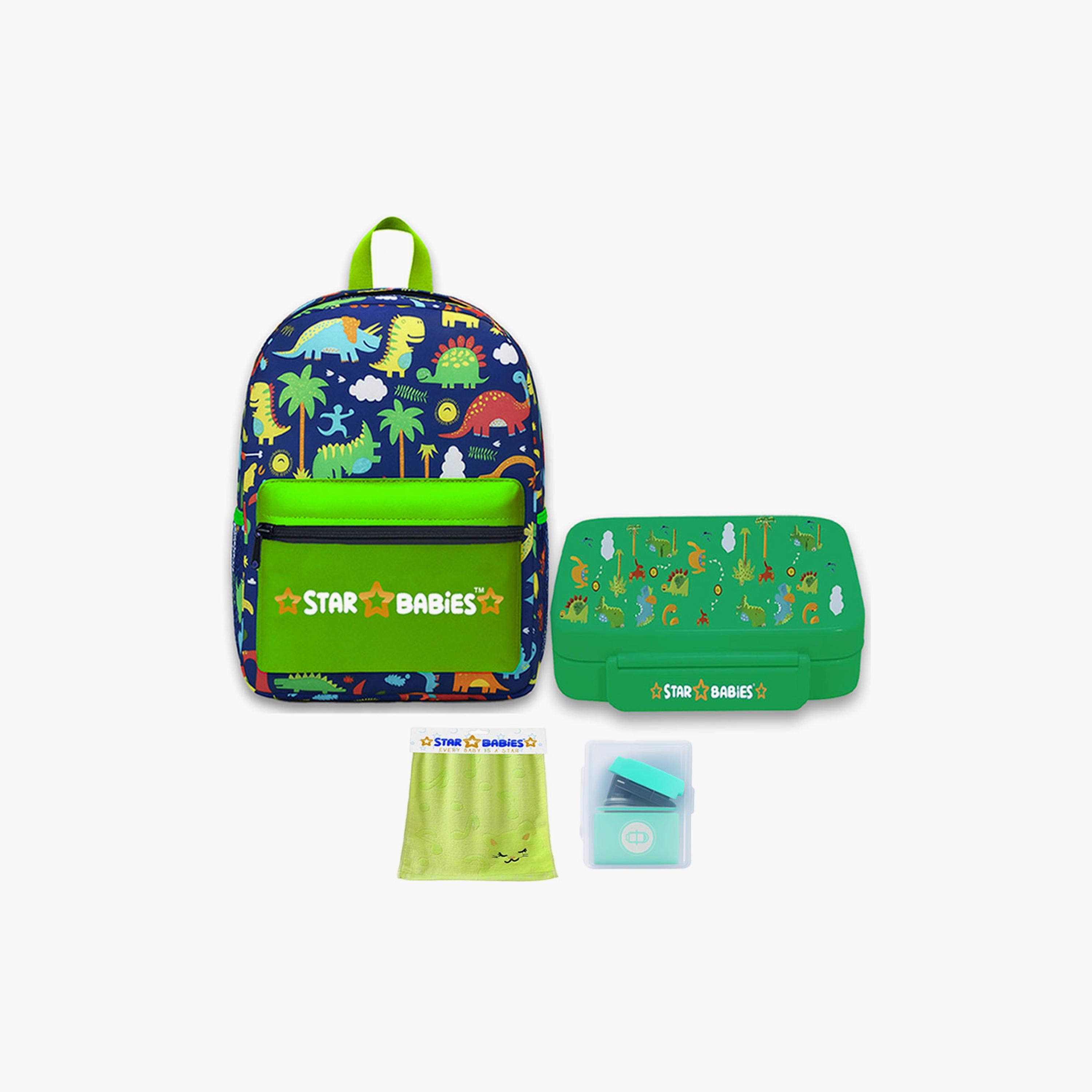 Star Babies 16" Backpack and Bento Lunch Box with Free Gifts - Dinosaurs-school-bagsandbackpacks-sets-image-1