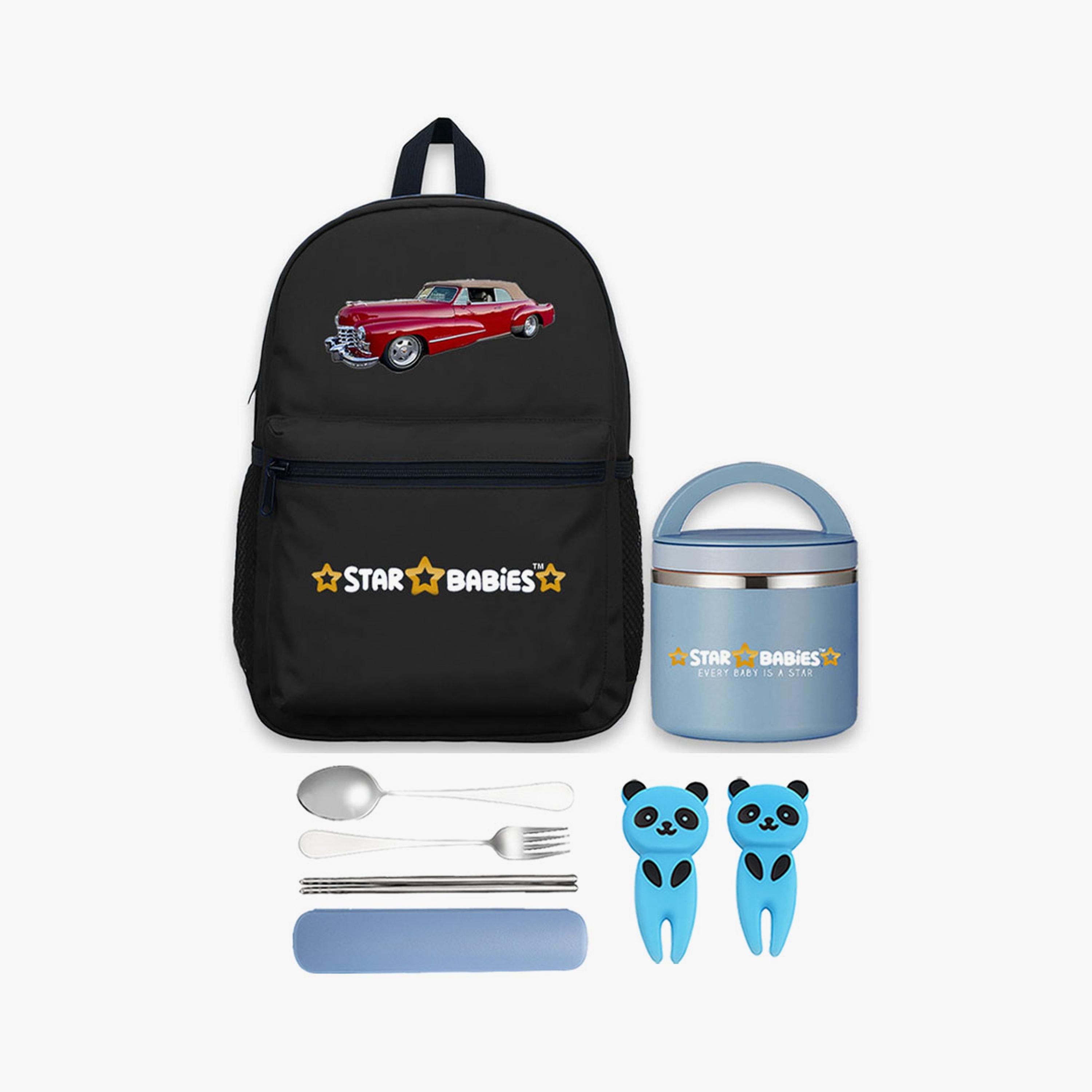 Star Babies 16" Backpack and 500 ml Food Jar with Free Gifts - Car-school-bagsandbackpacks-sets-image-1