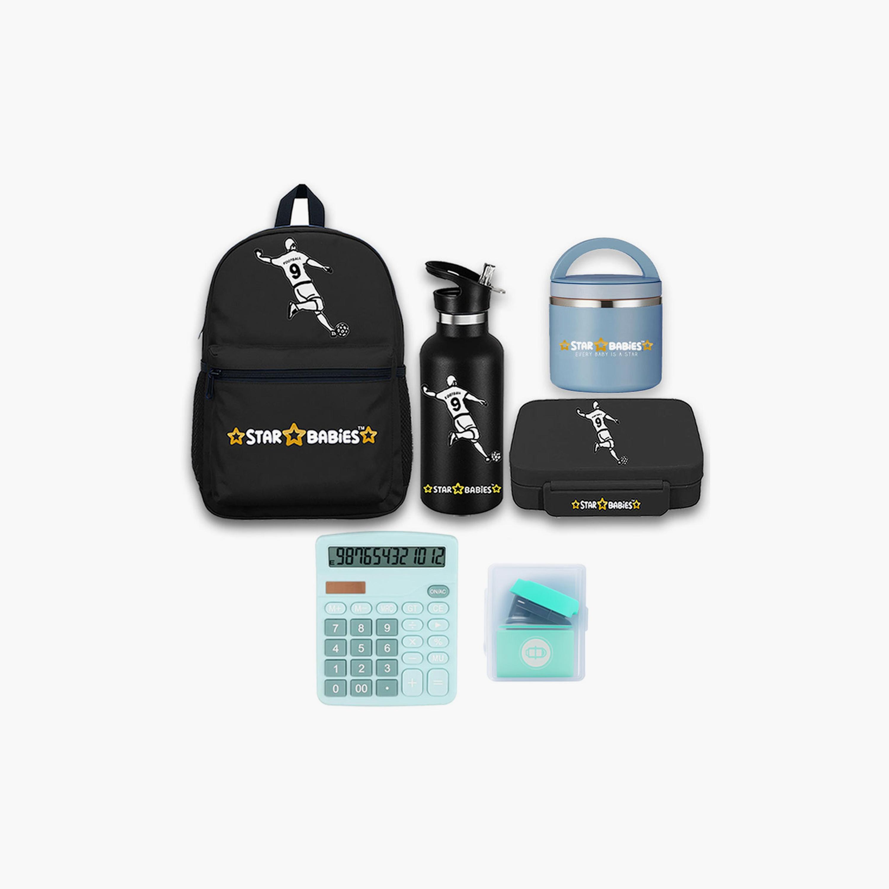 Star Babies 4-Piece 16" School Bag Set with Free Gifts - Football-school-bagsandbackpacks-sets-image-1