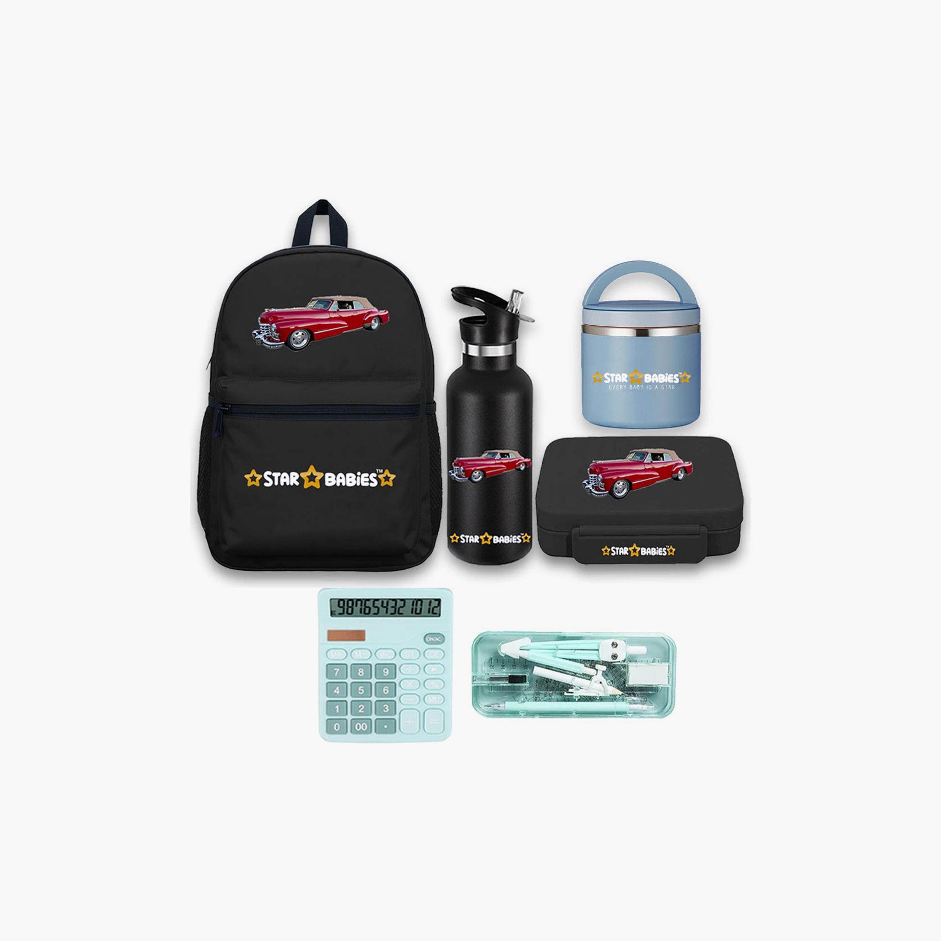 Star Babies 4-Piece 16" School Bag Set with Free Gifts - Car-school-bagsandbackpacks-sets-image-1