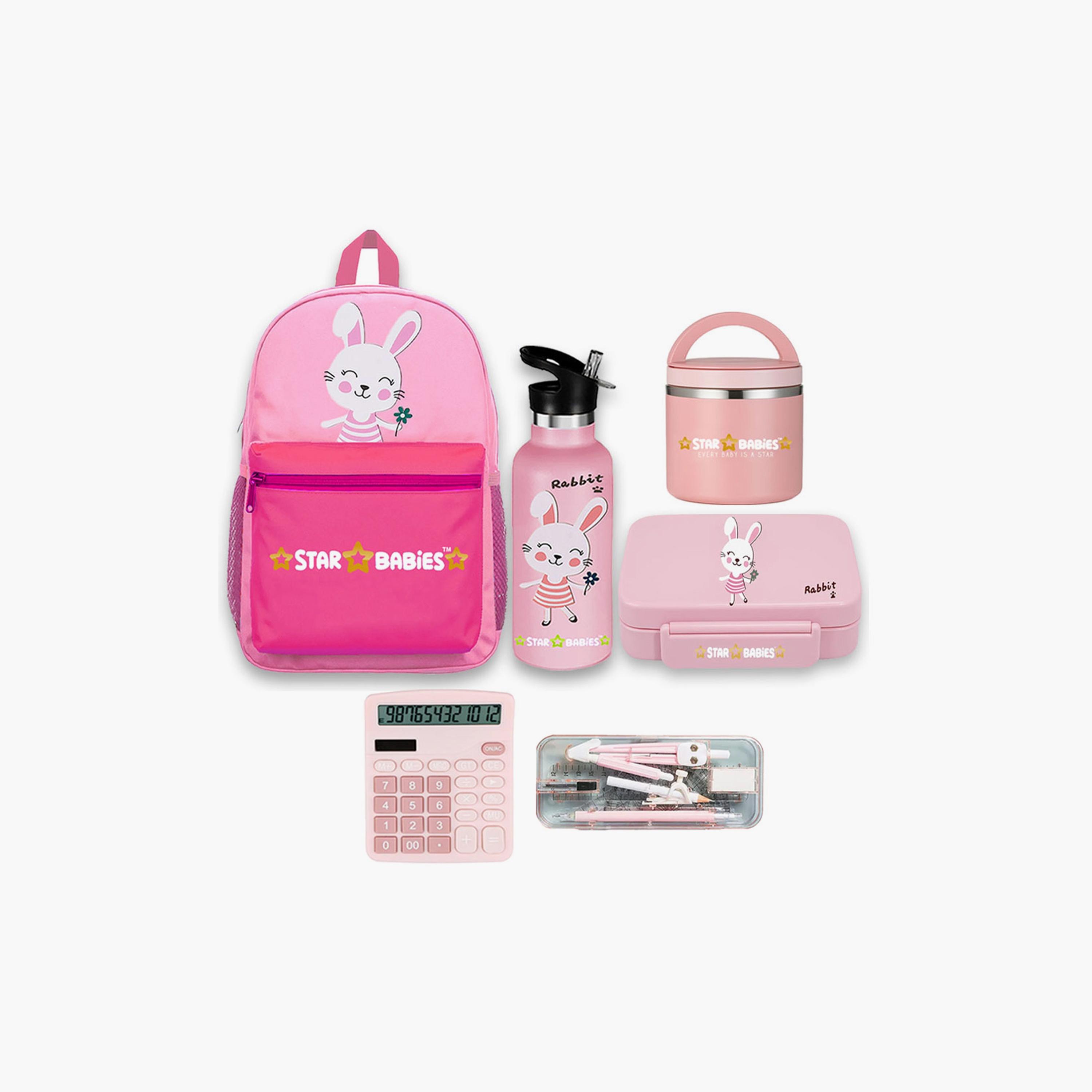 Star Babies 4-Piece 16" School Bag Set with Free Gifts - Bunny-school-bagsandbackpacks-sets-image-1