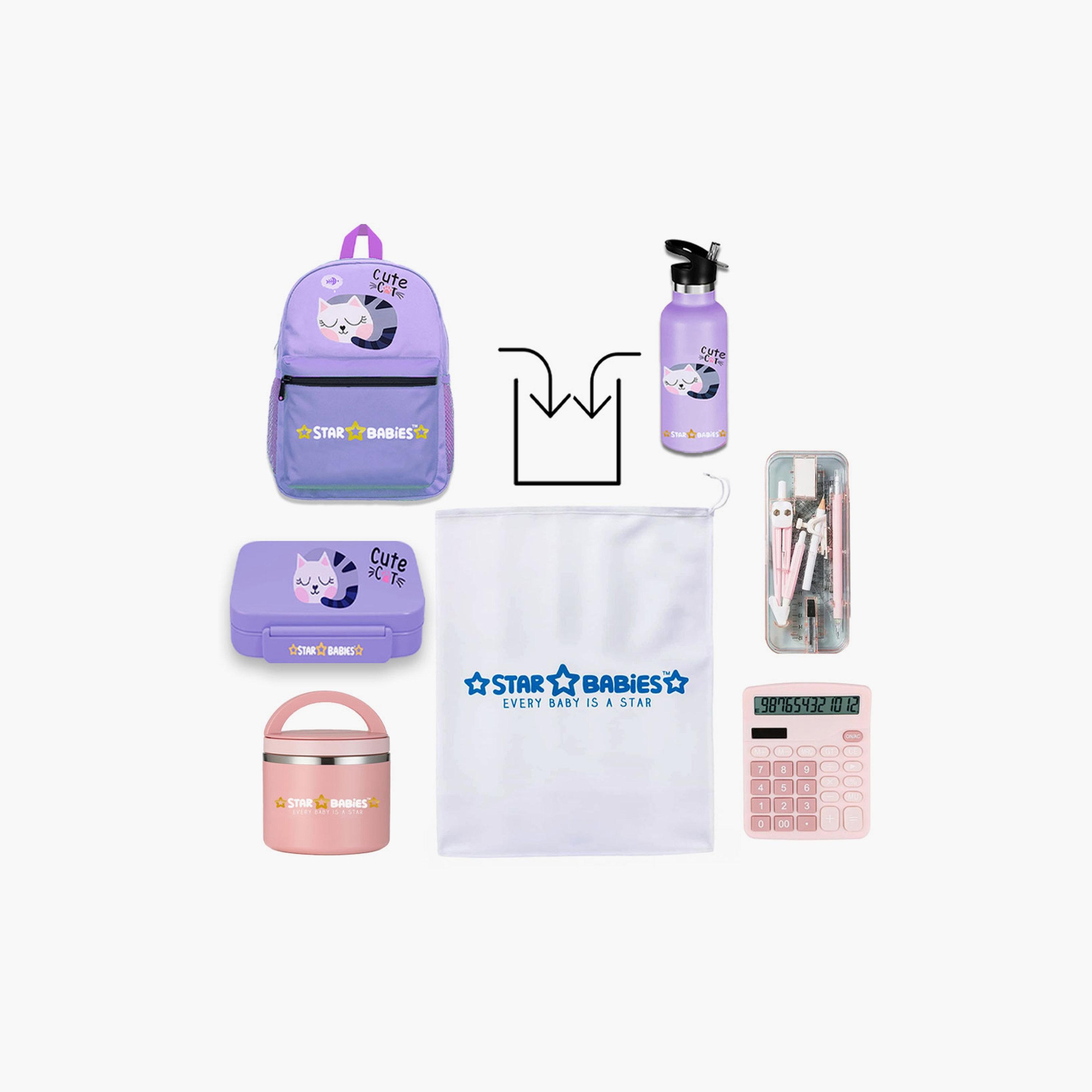 Star Babies 4-Piece 16" School Bag Set with Free Gifts - Cute Cat-school-bagsandbackpacks-sets-image-10