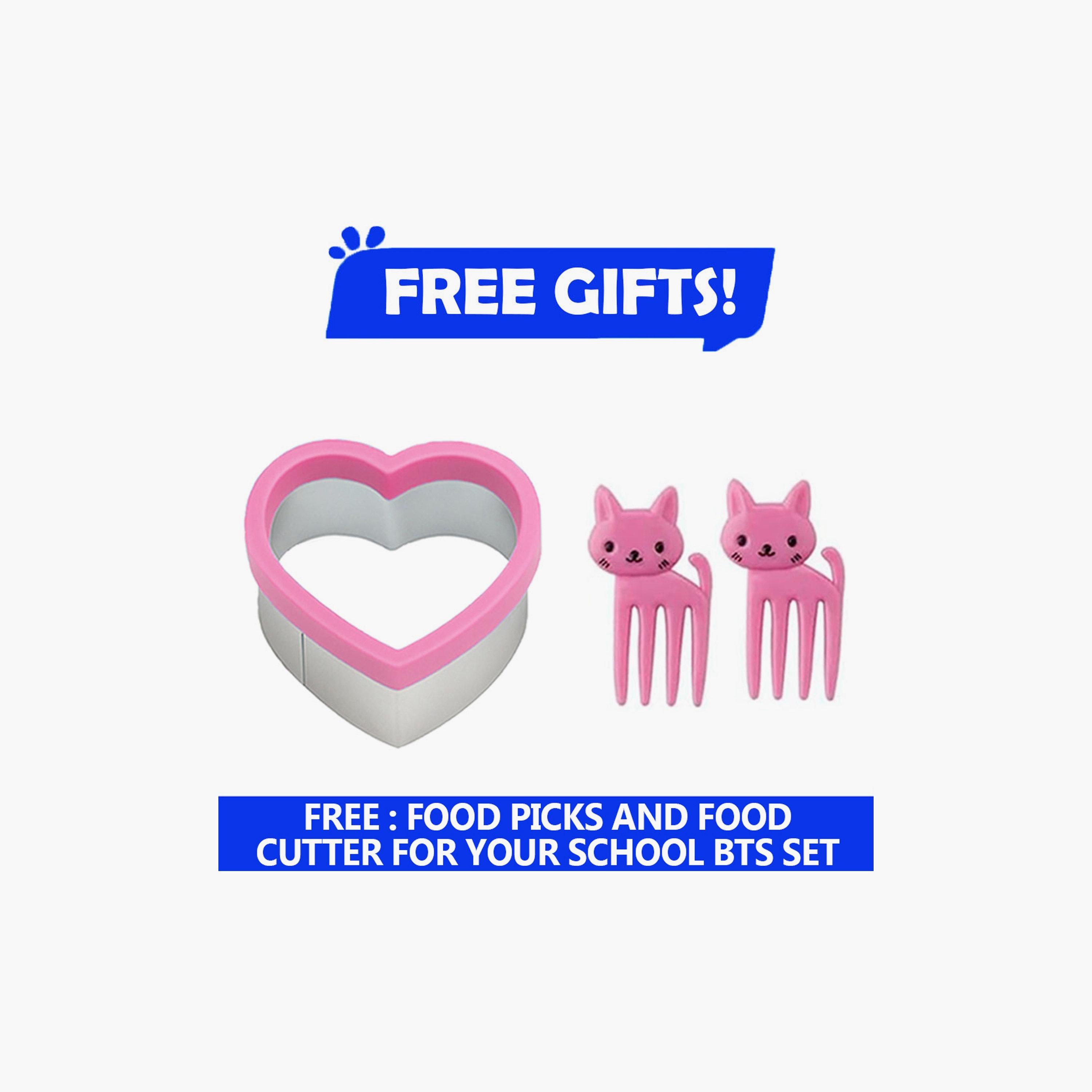 Star Babies Stainless Steel Water Bottle - 500ml and Lunch Box with Free Gifts - Cute Cat-school-waterbottles-image-8