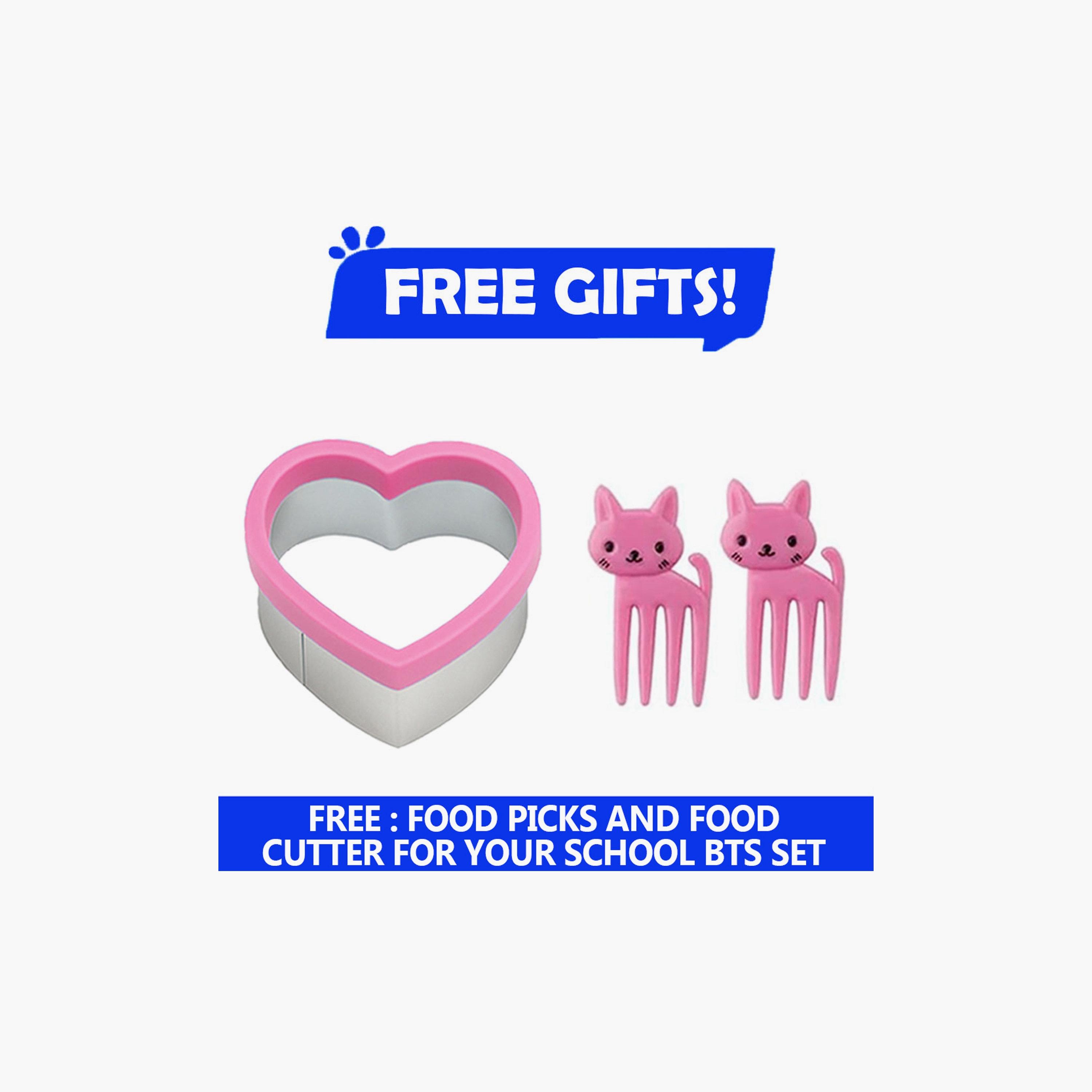 Star Babies Stainless Steel Water Bottle - 500ml and Lunch Box with Free Gifts - Bunny-school-waterbottles-image-8