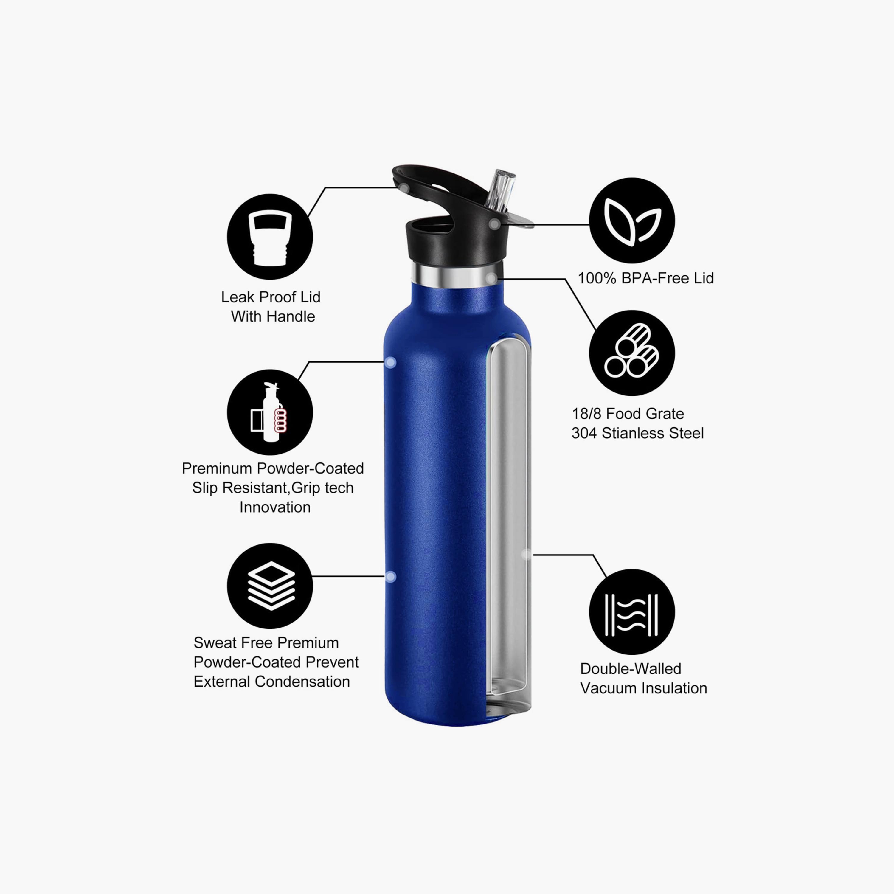 Star Babies Stainless Steel Water Bottle - 500ml and Lunch Box with Free Gifts - Brave Lion-school-waterbottles-image-4