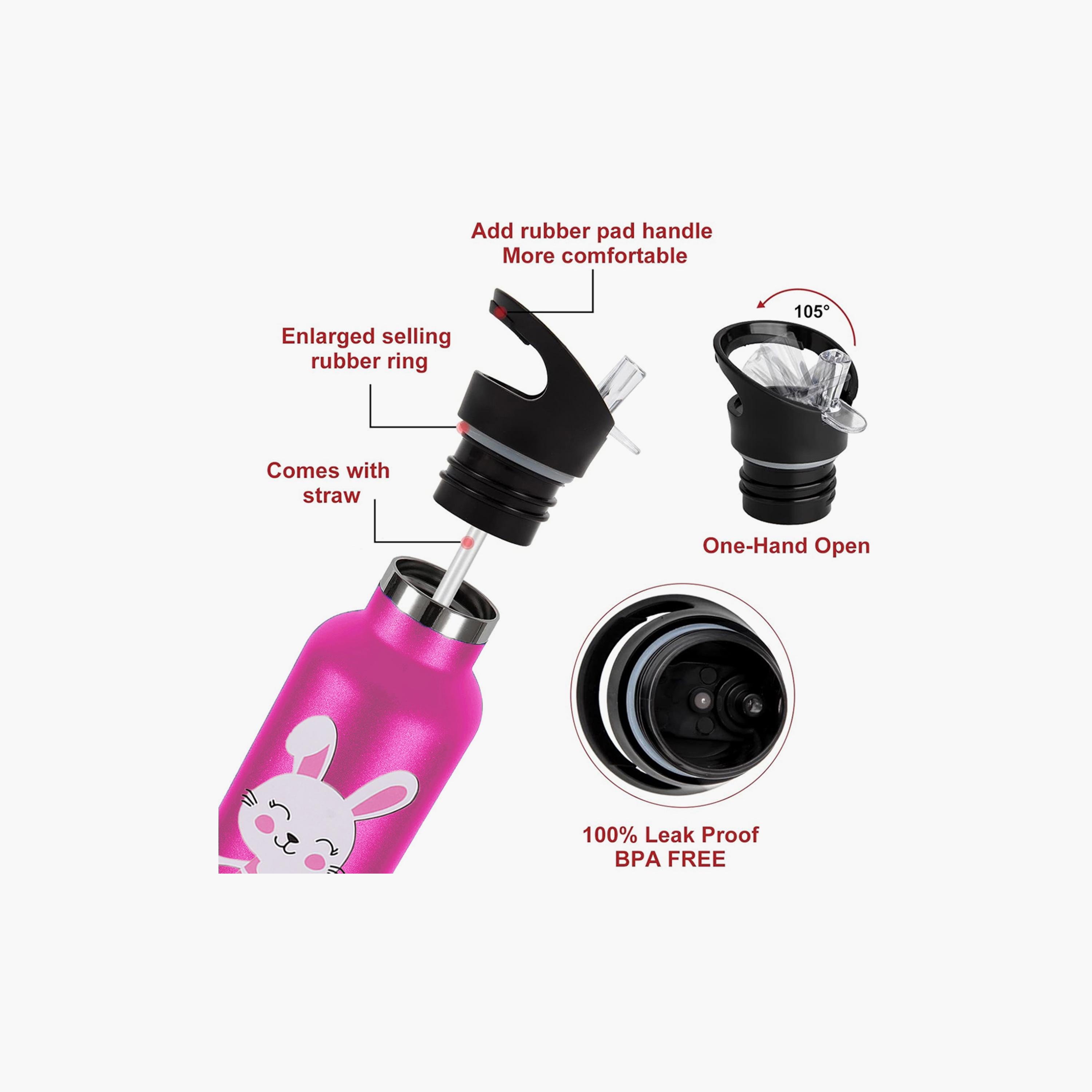 زجاجة مياه وبرطمان طعام من الستانلس ستيل من ستار بيبيز مع هدايا مجانية - الأرنب-school-waterbottles-image-3