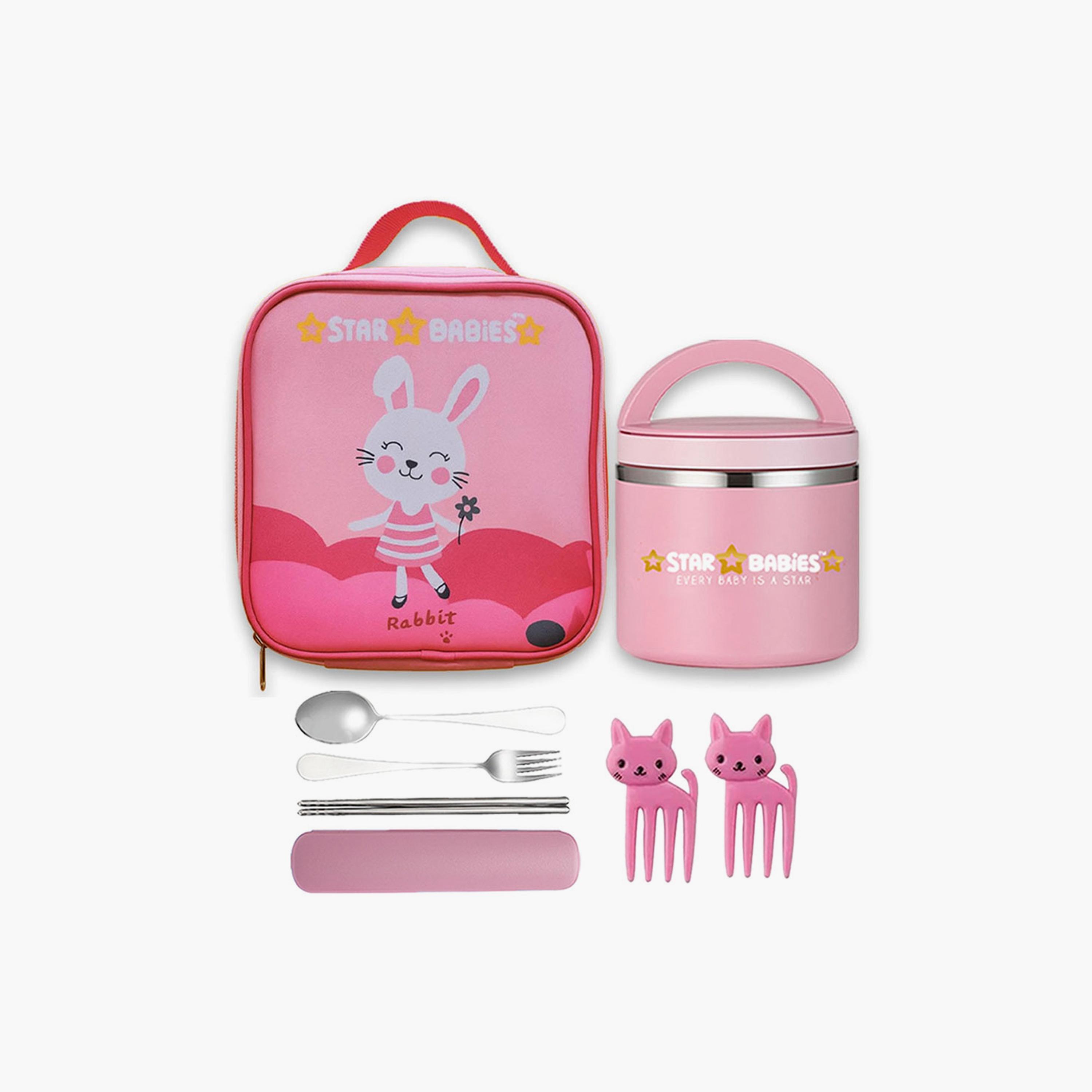 حقيبة غداء من ستار بيبيز مع برطمان طعام وهدايا مجانية - الأرنب-school-lunchessentials-lunchbags-image-1