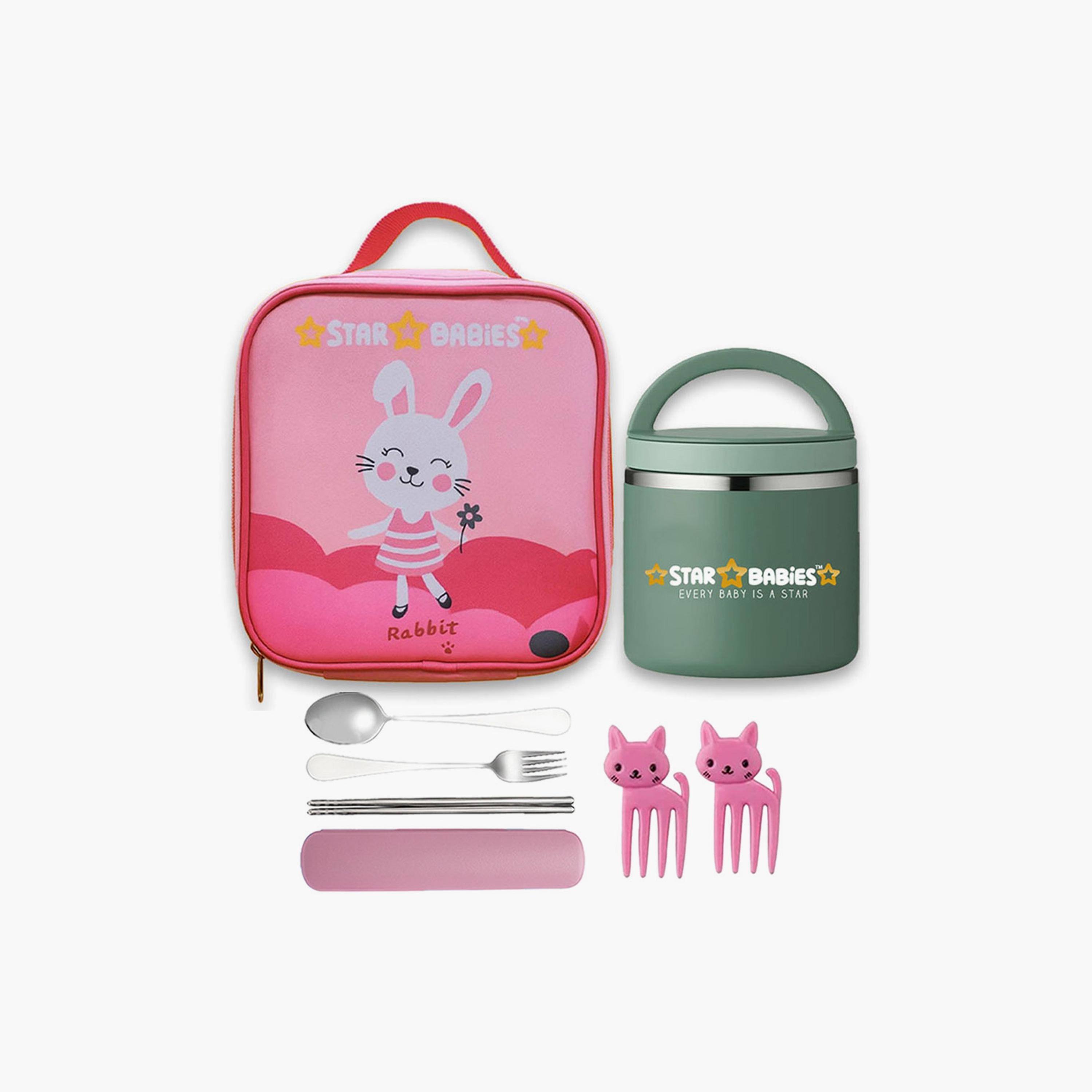 Star Babies Lunch Bag with Food Jar with Free Gifts - Bunny-school-lunchessentials-lunchbags-image-1