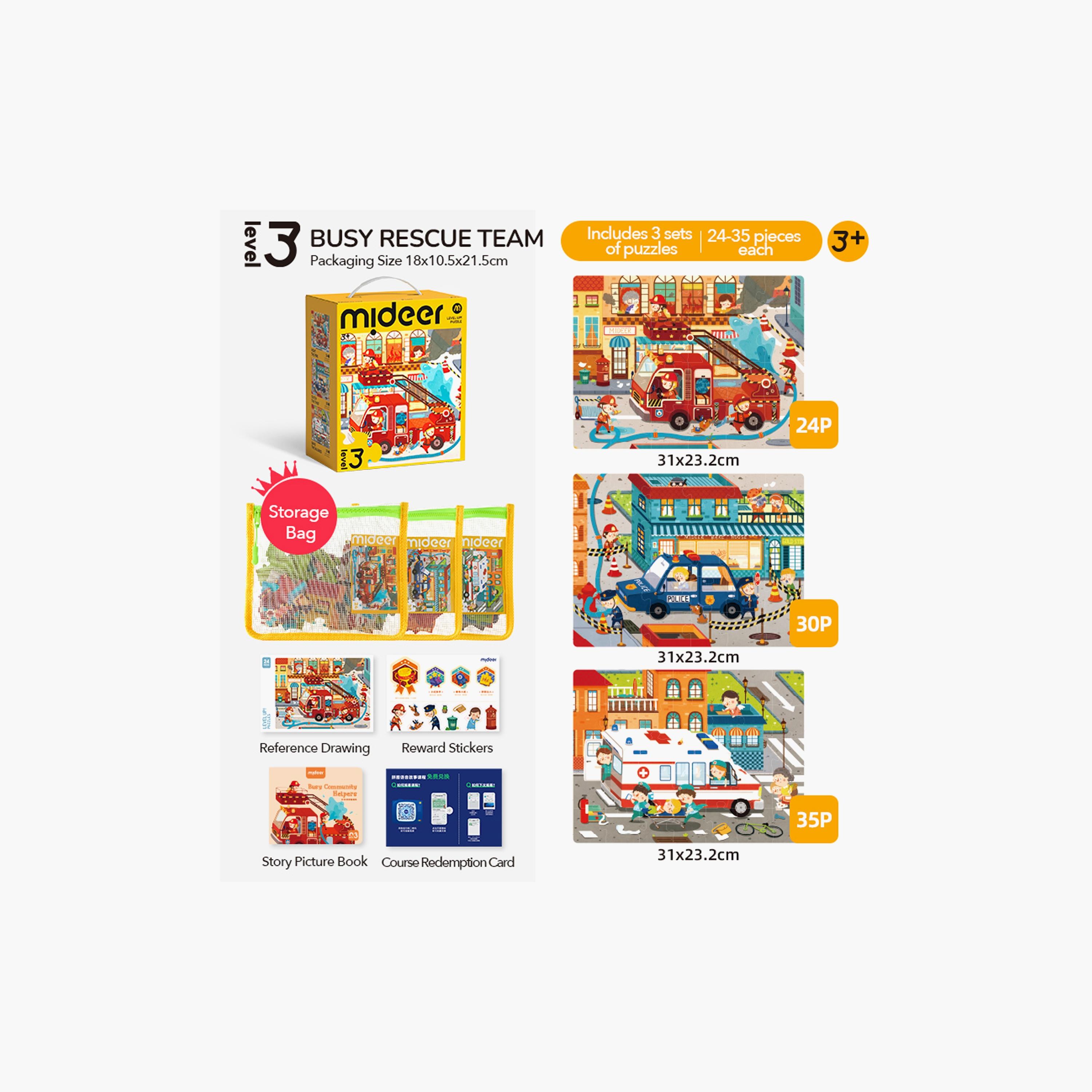 Mideer 3-in-1 Level Up Rescue Team Puzzles - Level 3-toys-buildingblocks-blocks-image-2