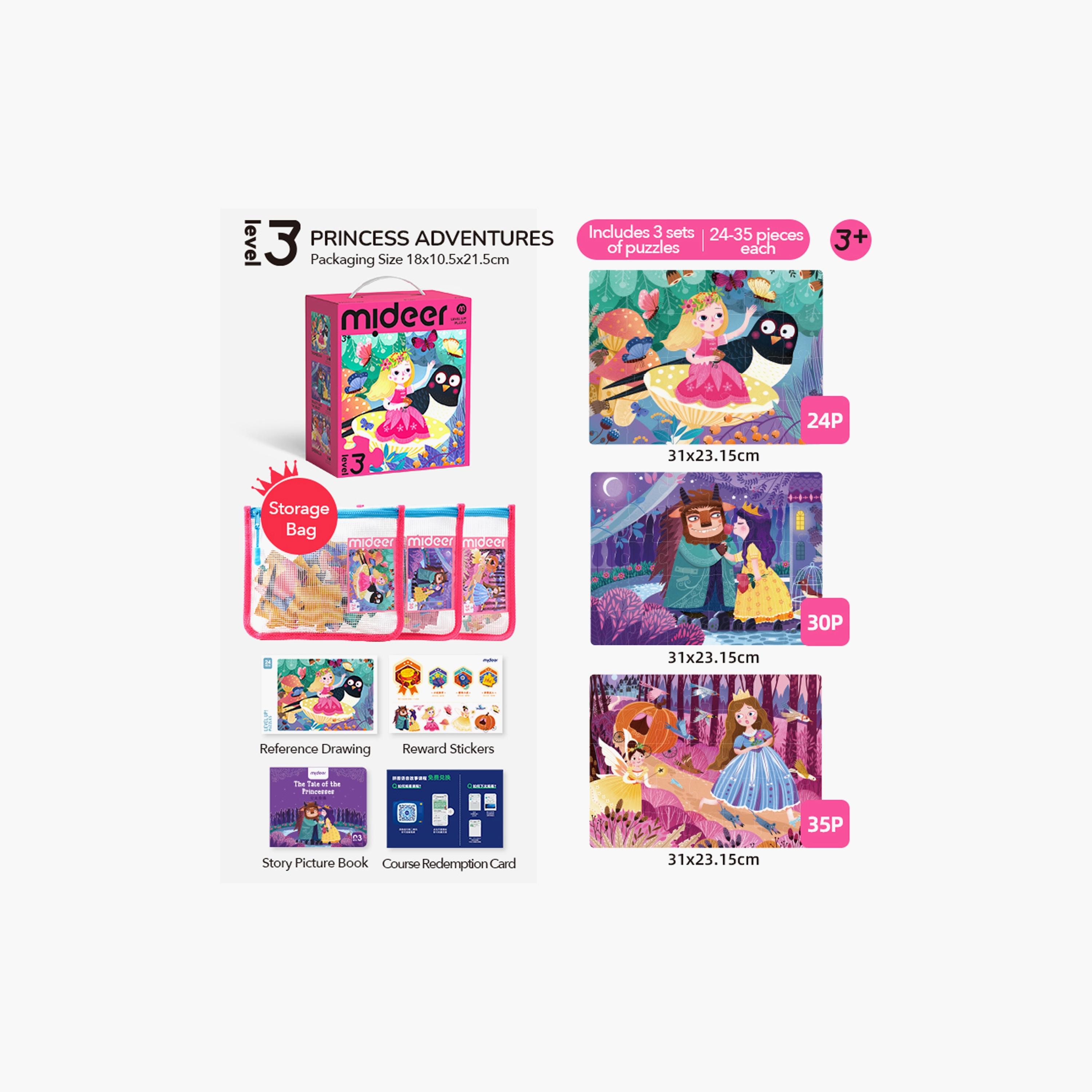 Mideer 3-in-1 Level Up Princess Adventures Puzzles - Level 3-toys-buildingblocks-blocks-image-2
