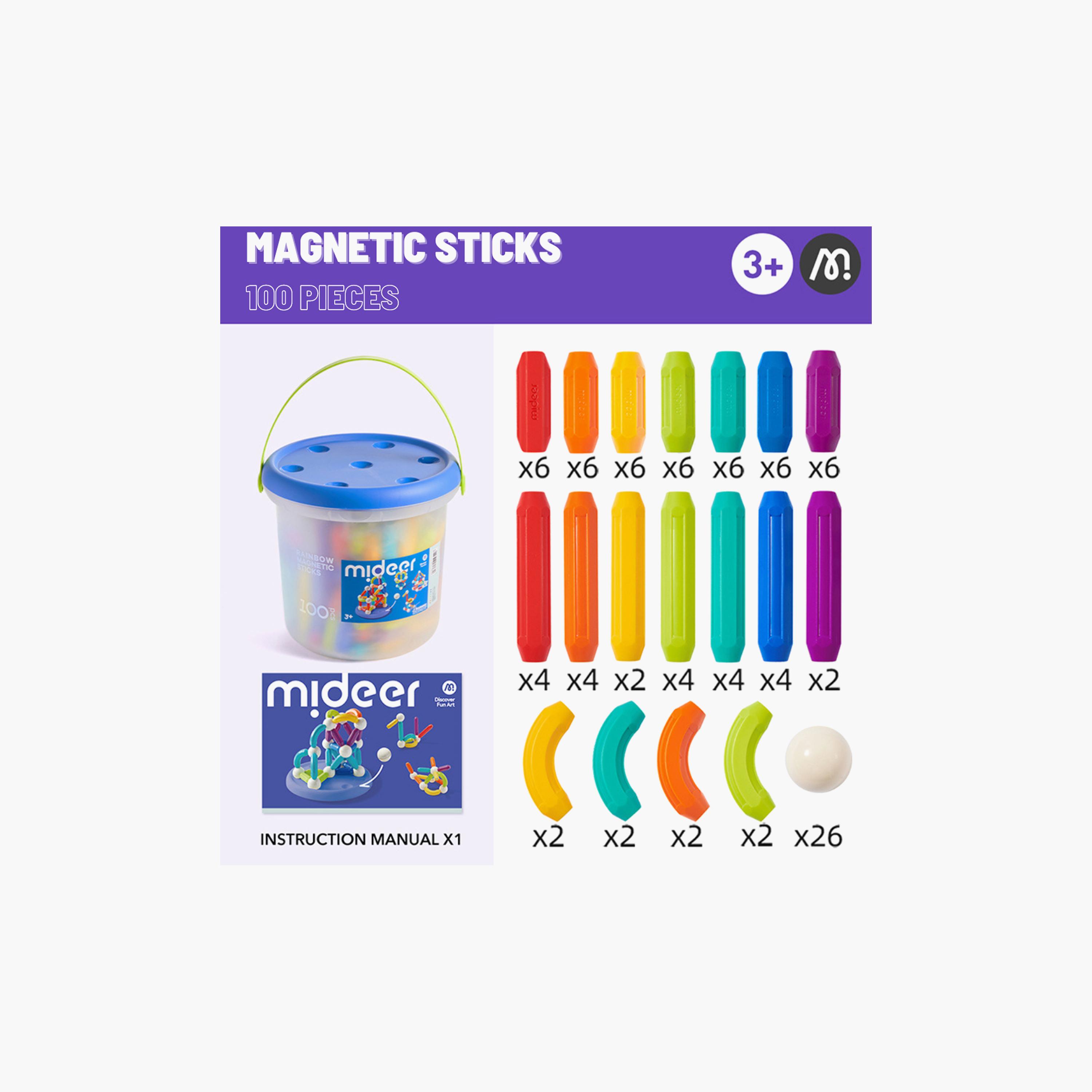 مجموعة أعواد مغناطيسية من ميدير، 100 قطعة-toys-buildingblocks-magnetictoys-image-3