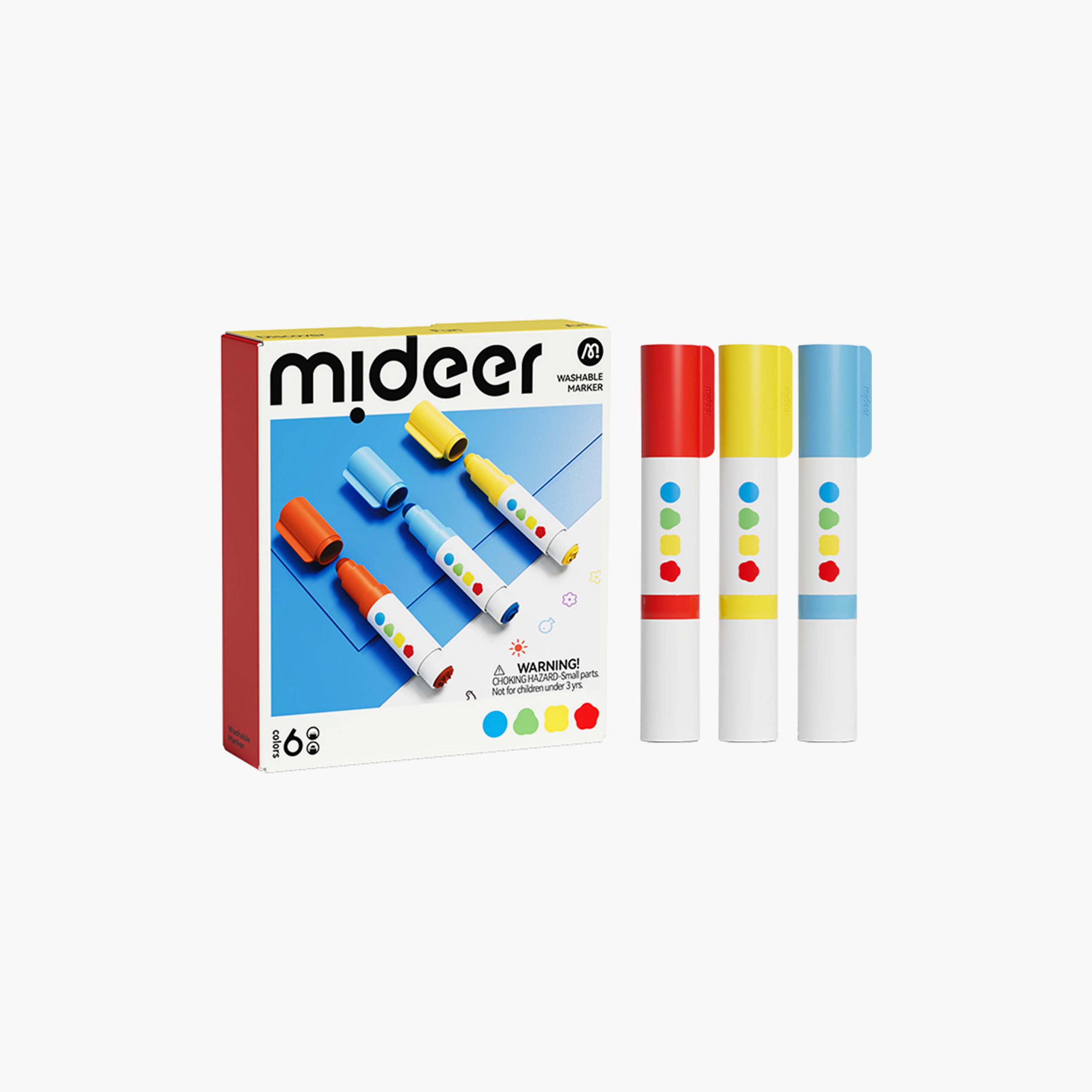أقلام تحديد قابلة للغسل من ميدير، 6 قطع، ذات رأسين-school-artsandcrafts-image-2