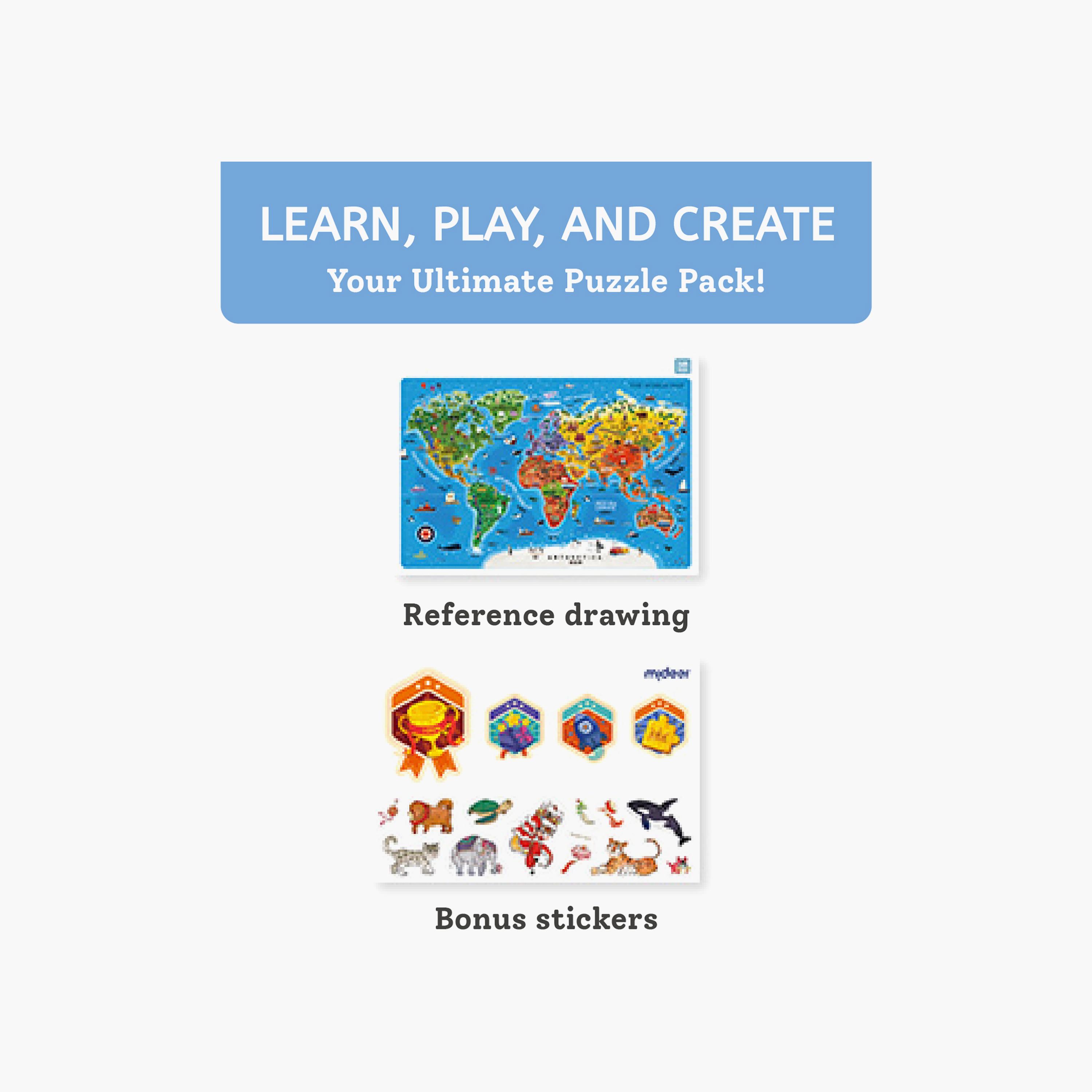 Mideer 2-in-1 Level Up World Map Puzzles - Level 9-toys-buildingblocks-blocks-image-4