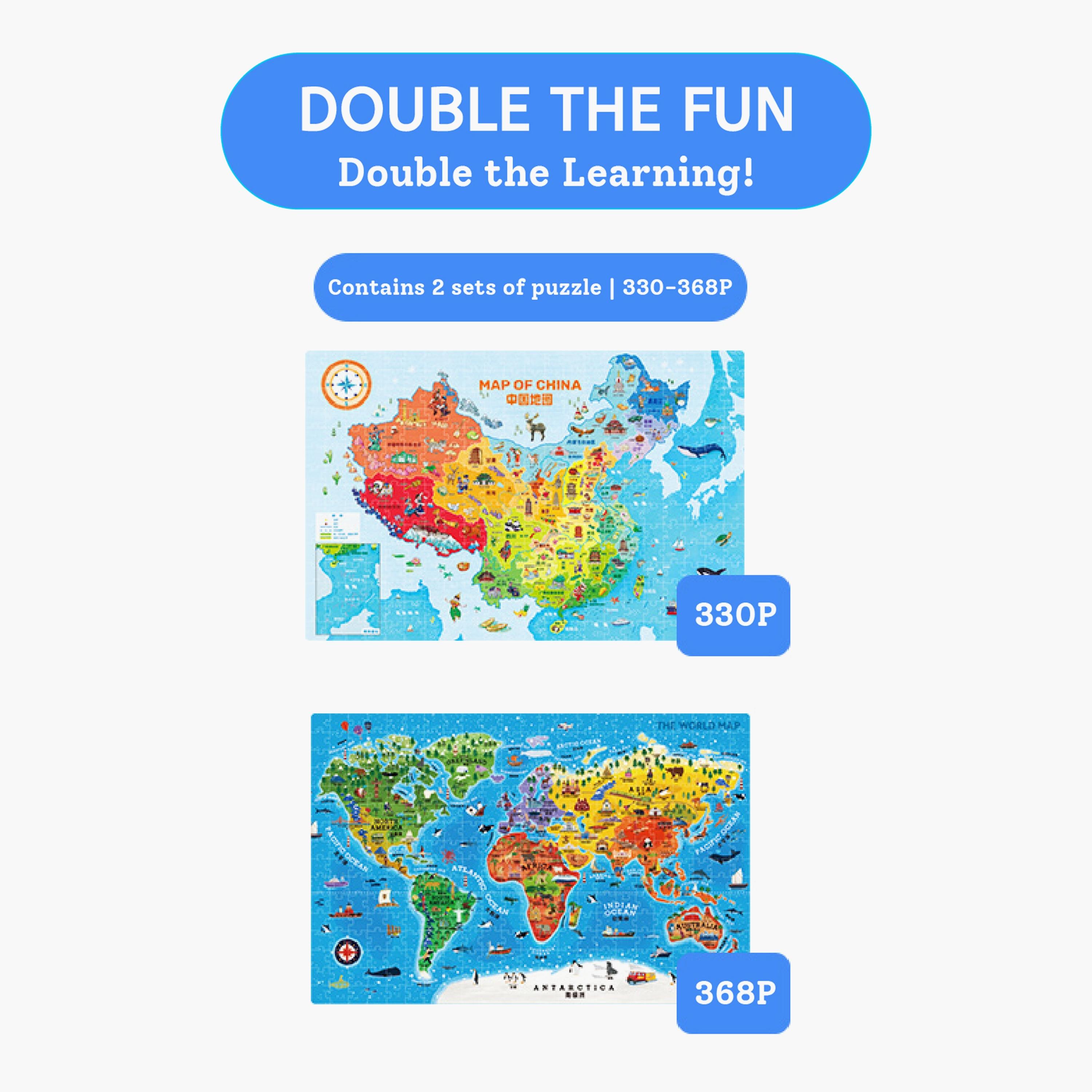 Mideer 2-in-1 Level Up World Map Puzzles - Level 9-toys-buildingblocks-blocks-image-5