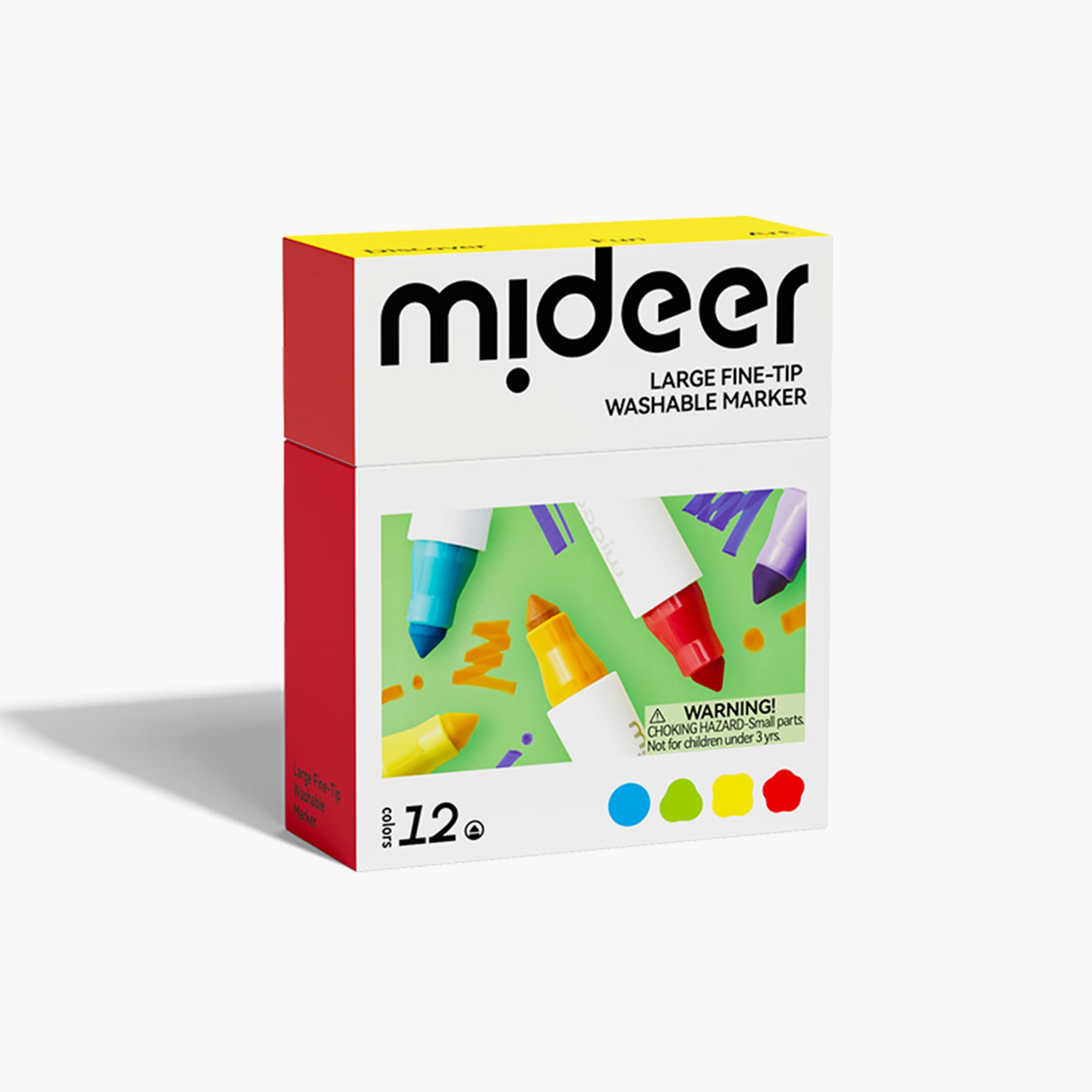 Mideer 12-Piece Large Fine Tip Washable Markers-school-artsandcrafts-image-1