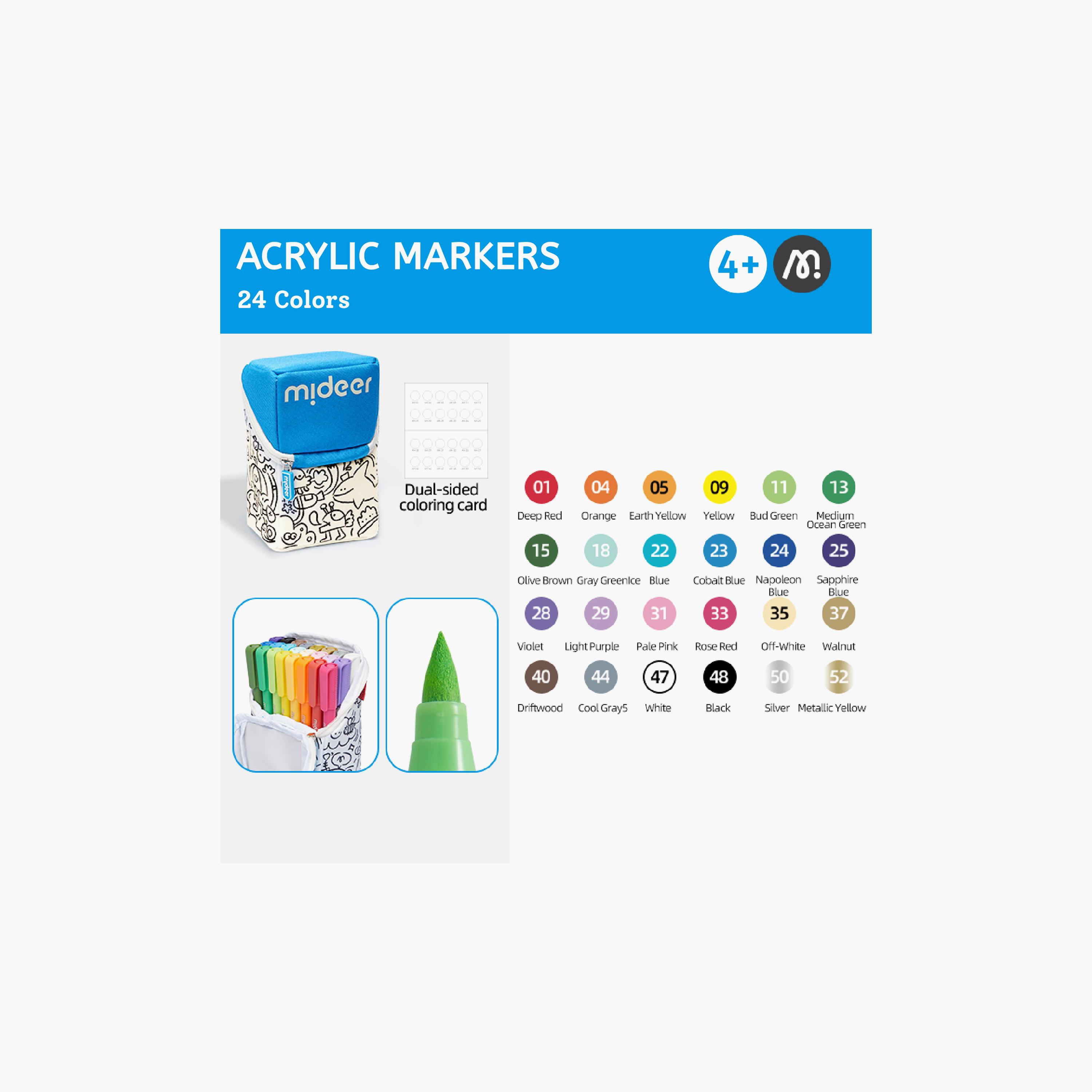 Mideer 24-Piece Acrylic Markers-school-artsandcrafts-image-2