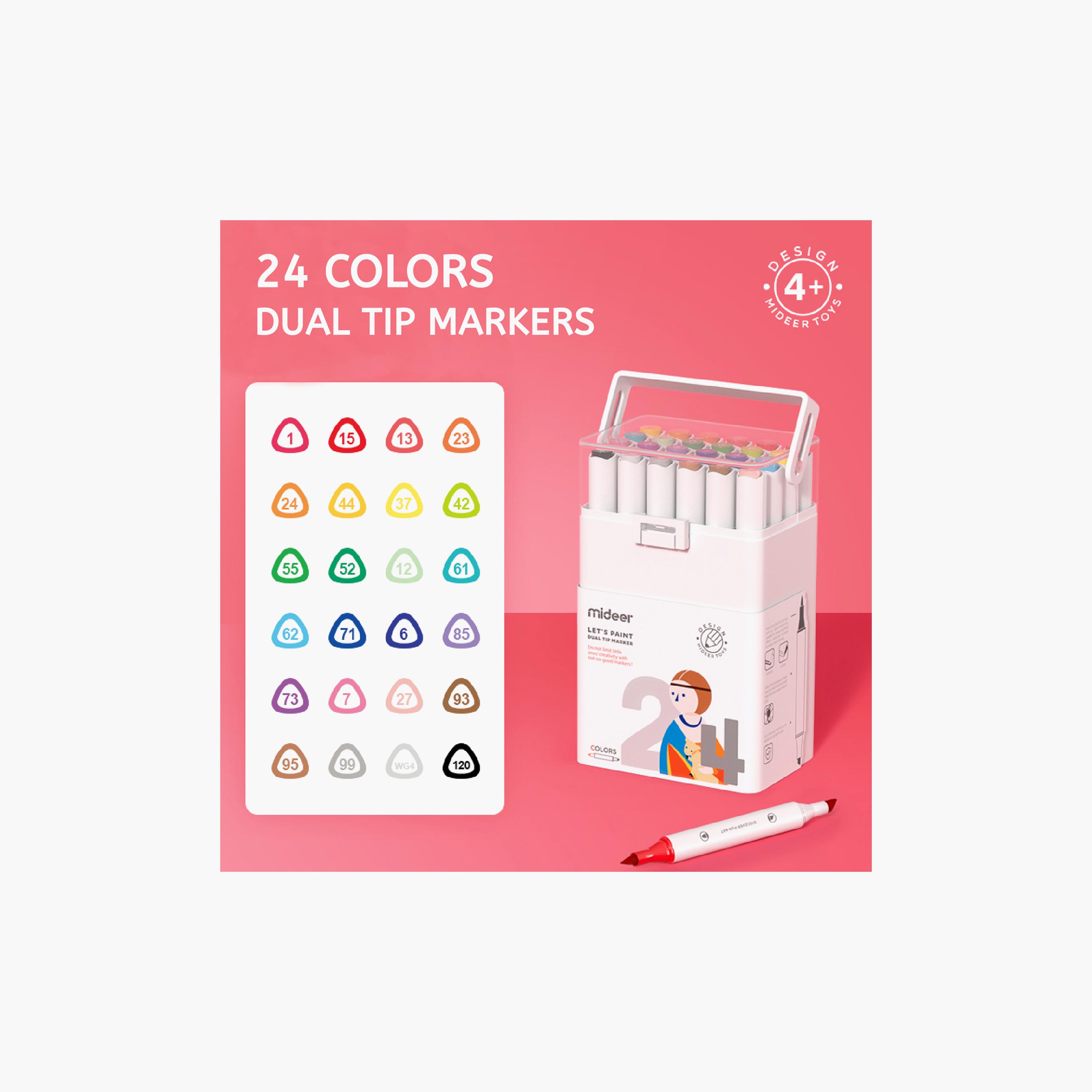Mideer 24-Piece Dual Tip Markers with Brush & Chisel Tip-school-artsandcrafts-image-4