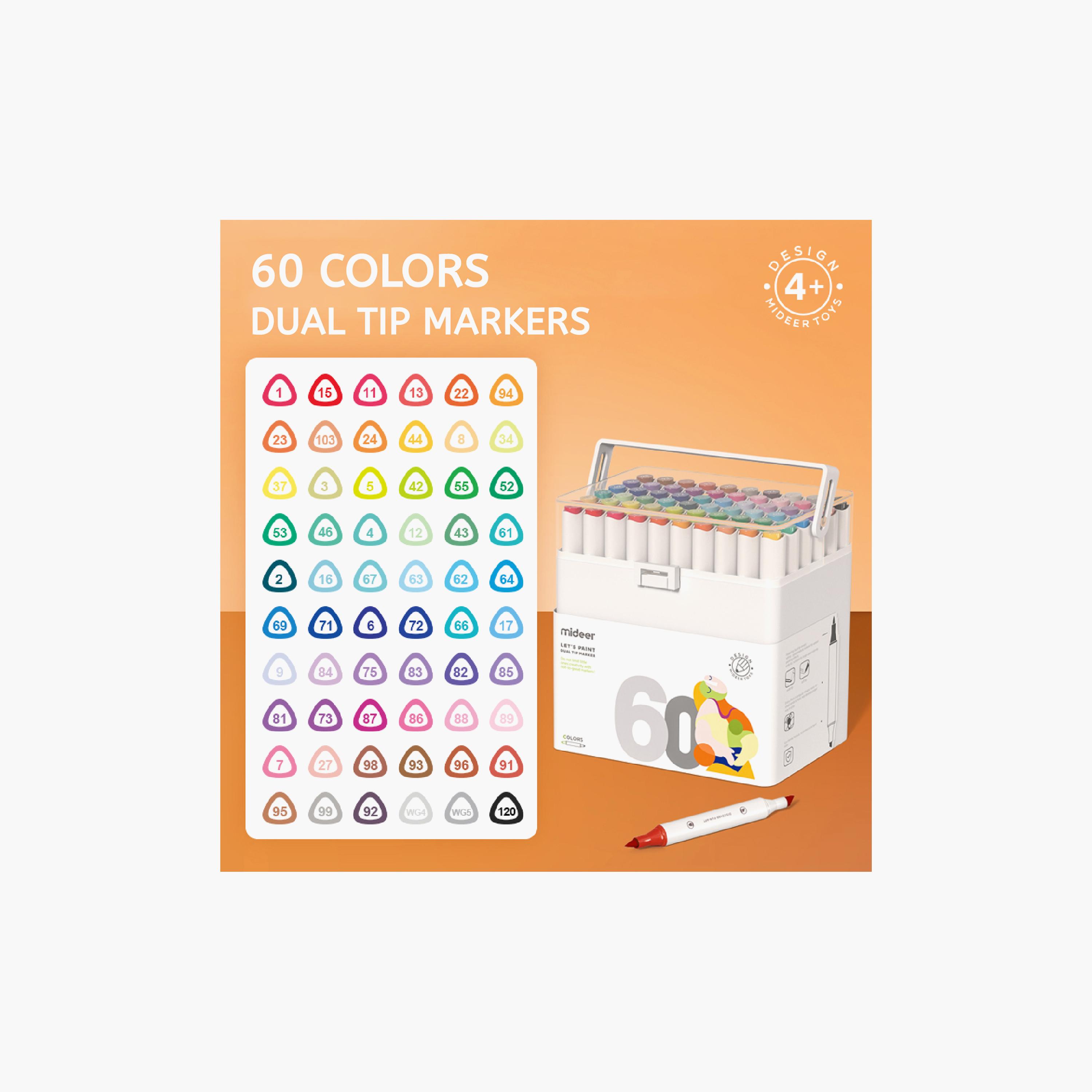 Mideer 60-Piece Dual Tip Markers with Brush & Chisel Tip-school-artsandcrafts-image-4