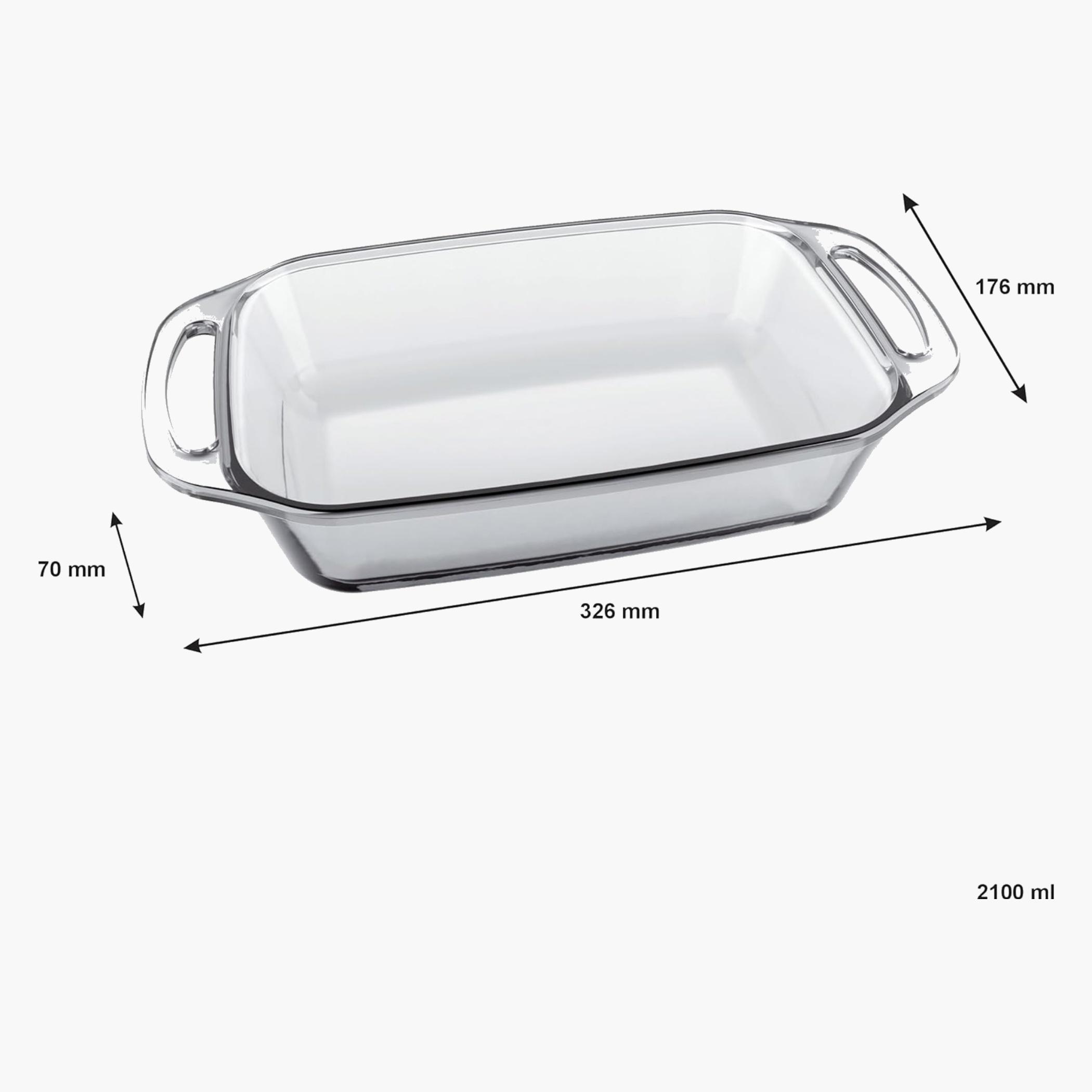 Rectangular Glass Roaster with Handles 2.1L-household-kitchen-bakeware-bakingdishes-image-3