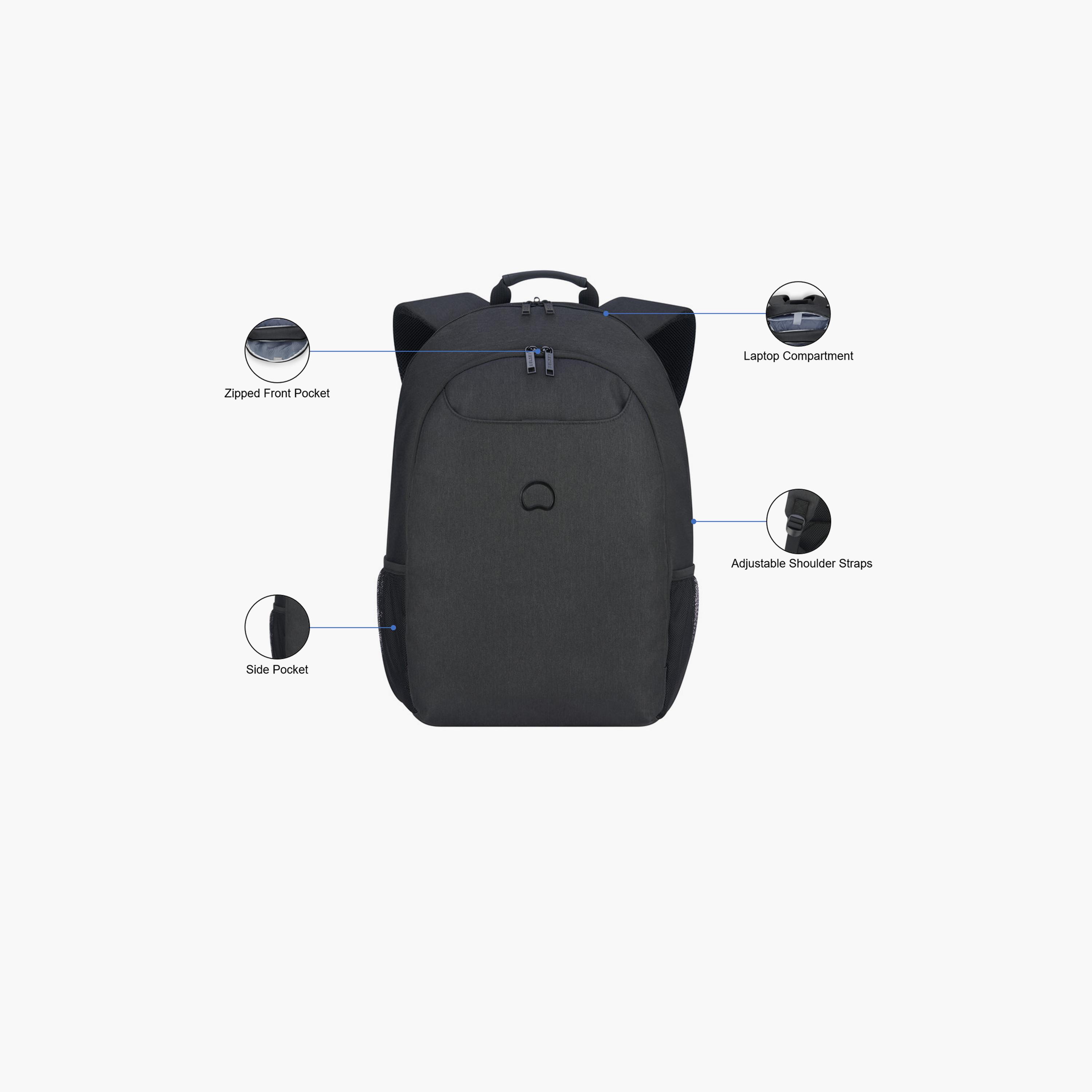 Delsey Esplanade 34 L | 17.3 Inches Laptop Backpack, Polyester | 3942622-50-women-bagsandwallets-backpacks-image-3
