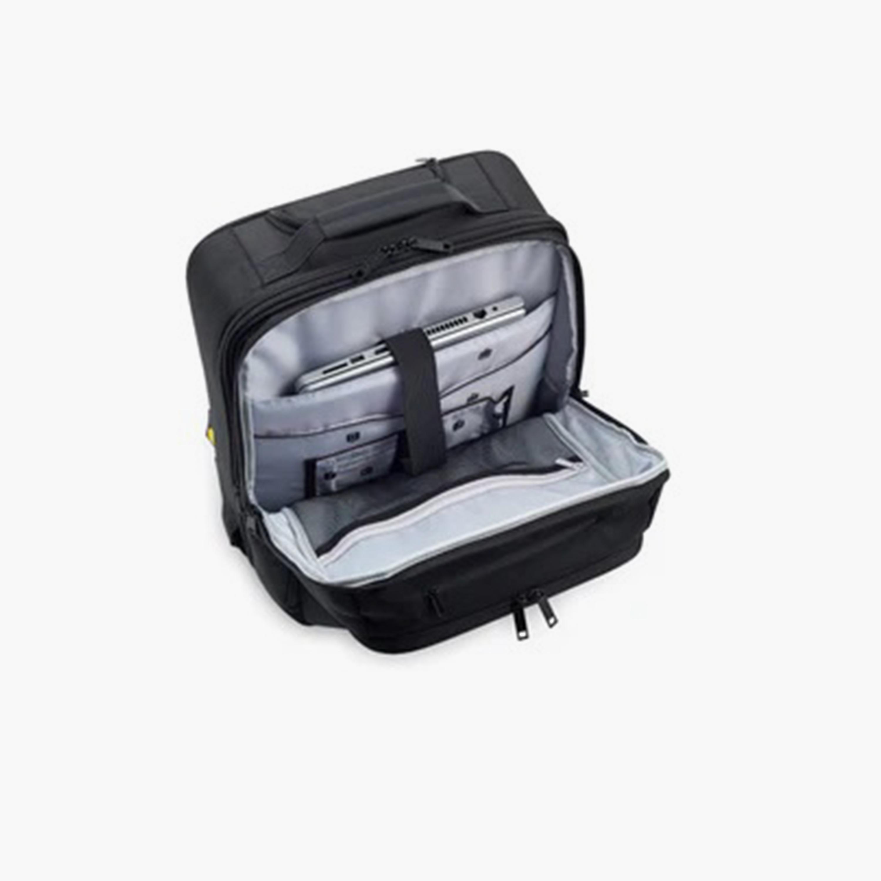 Delsey Parvis Plus 35 L | 17.3 Inches Trolley Laptop Bag, Polyester |  3944650-00-men-bags-image-2