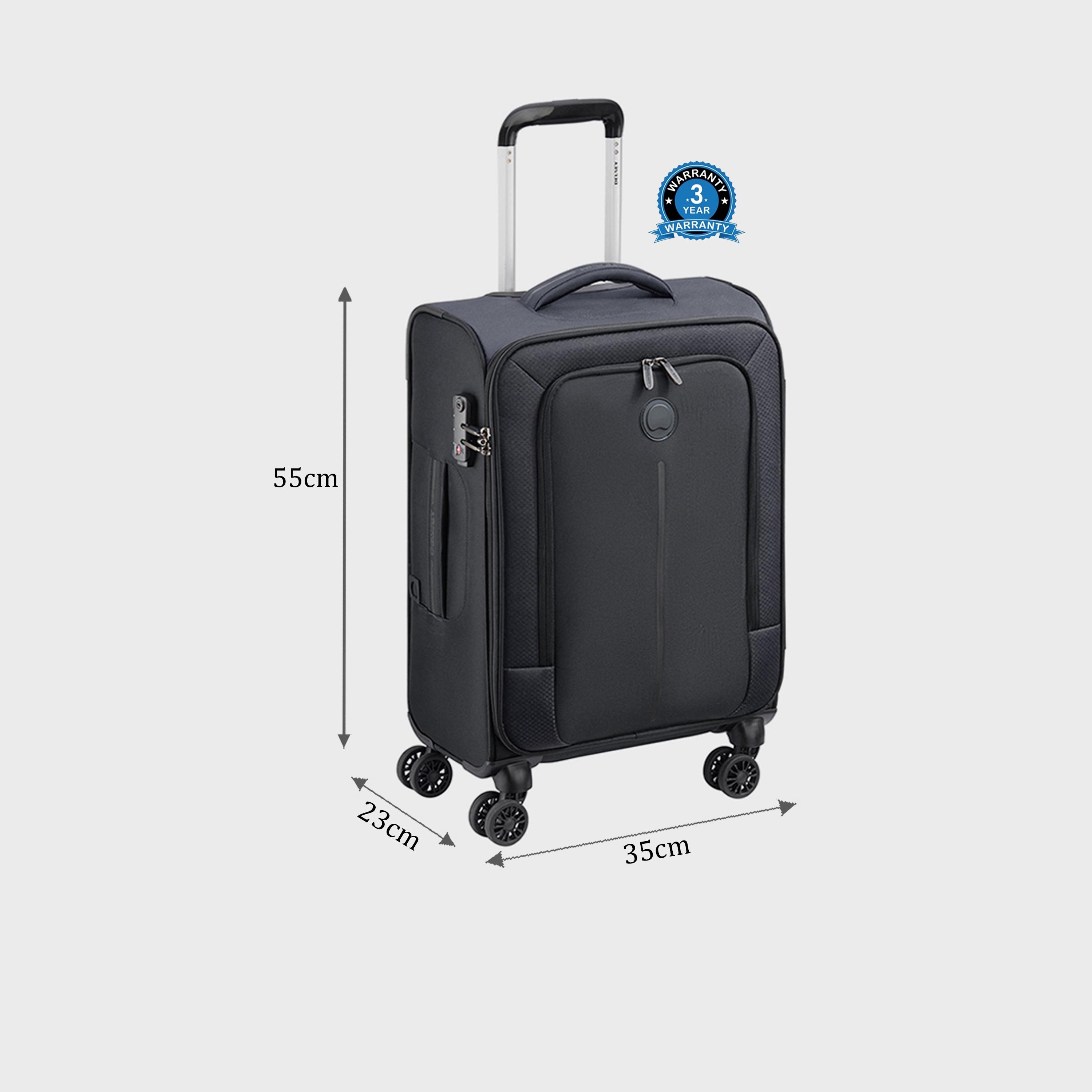 Delsey Caracas 55 CM Small Cabin Polyester Soft Sided 4-Wheeler Spinner Trolley Bag with TSA Combination Lock-travel-luggagesandbags-luggage-image-2