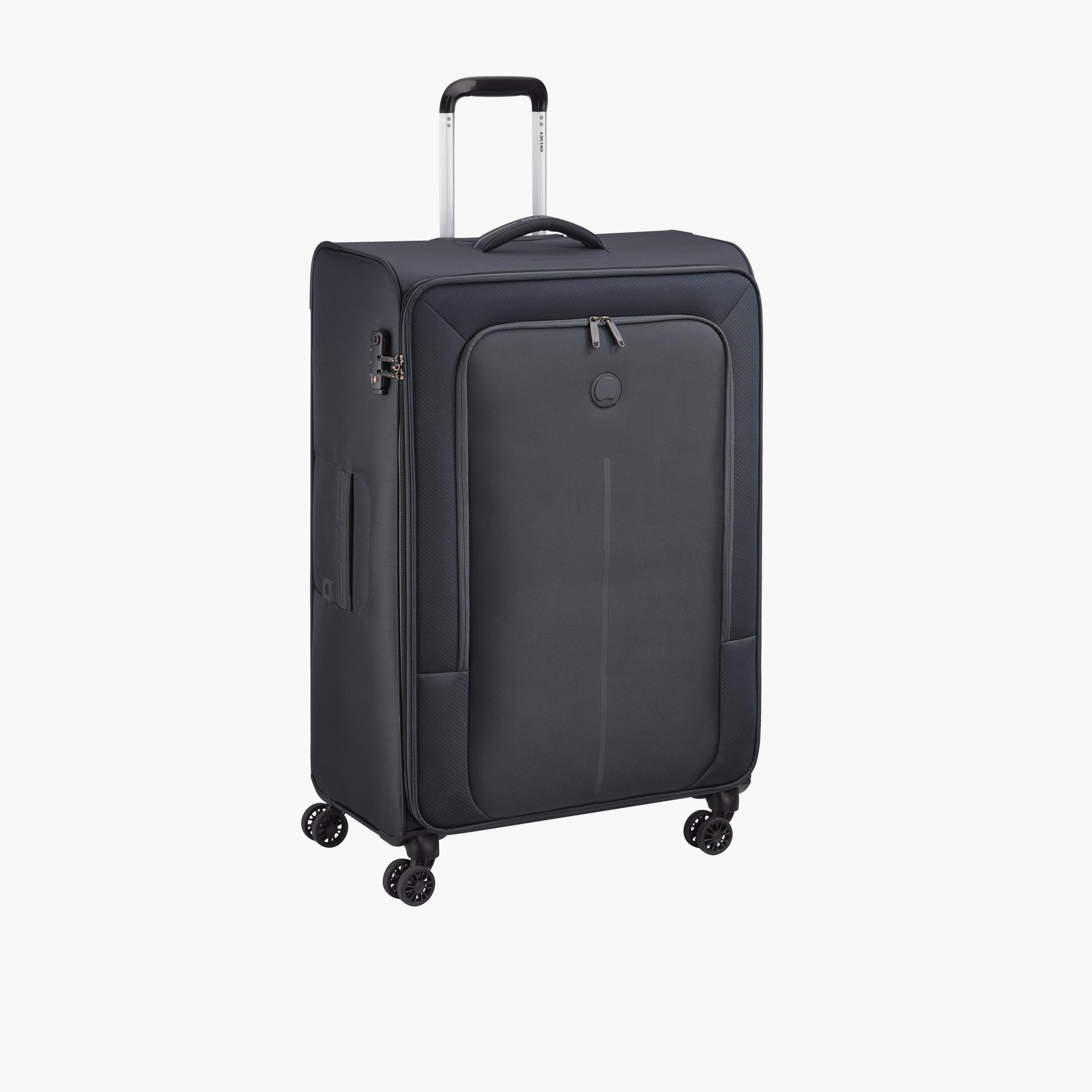 Delsey Caracas 82 CM Large Check-in Polyester Soft Sided 4-Wheeler Spinner Trolley Bag with TSA Combination Lock-travel-luggagesandbags-luggage-image-1