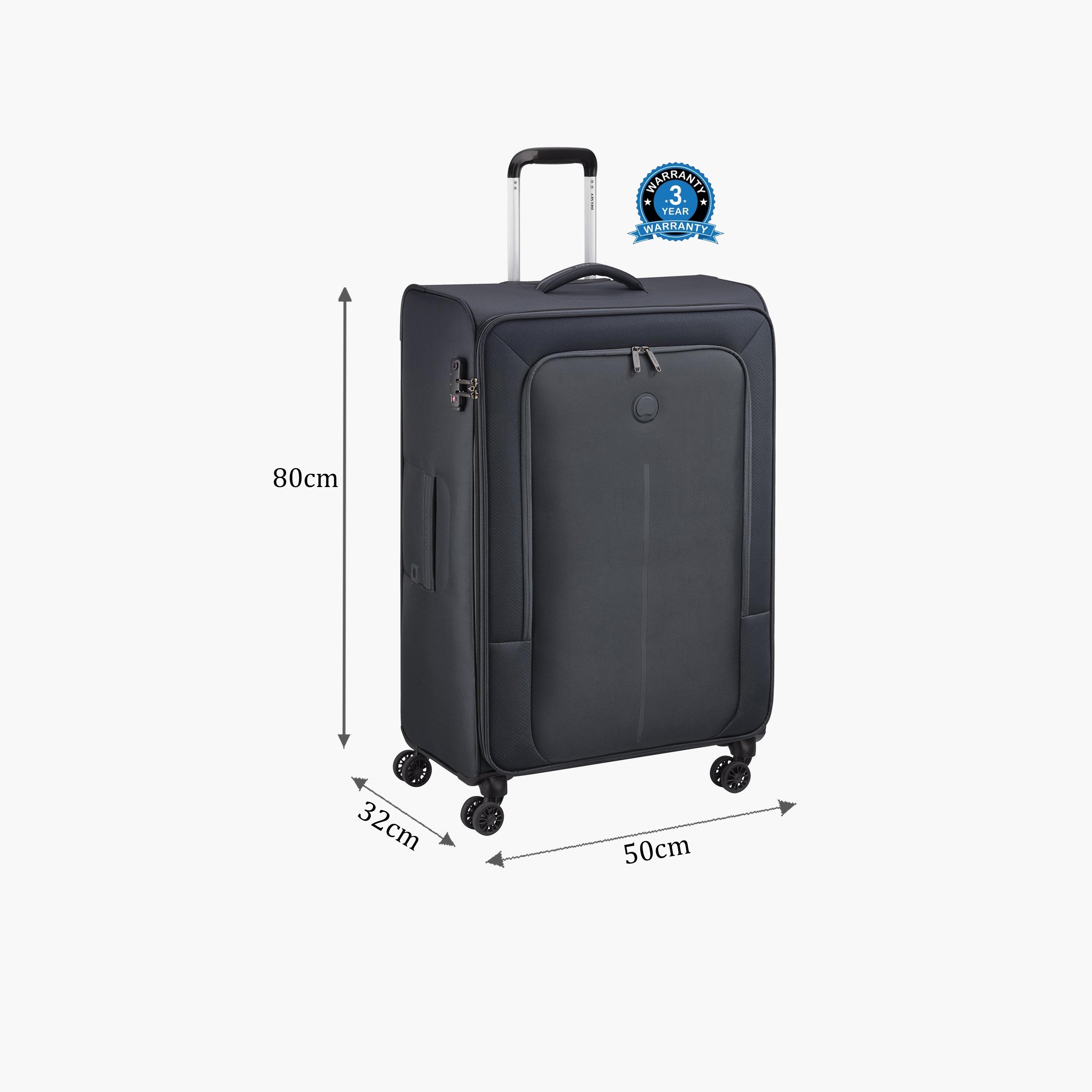Delsey Caracas 82 CM Large Check-in Polyester Soft Sided 4-Wheeler Spinner Trolley Bag with TSA Combination Lock-travel-luggagesandbags-luggage-image-2