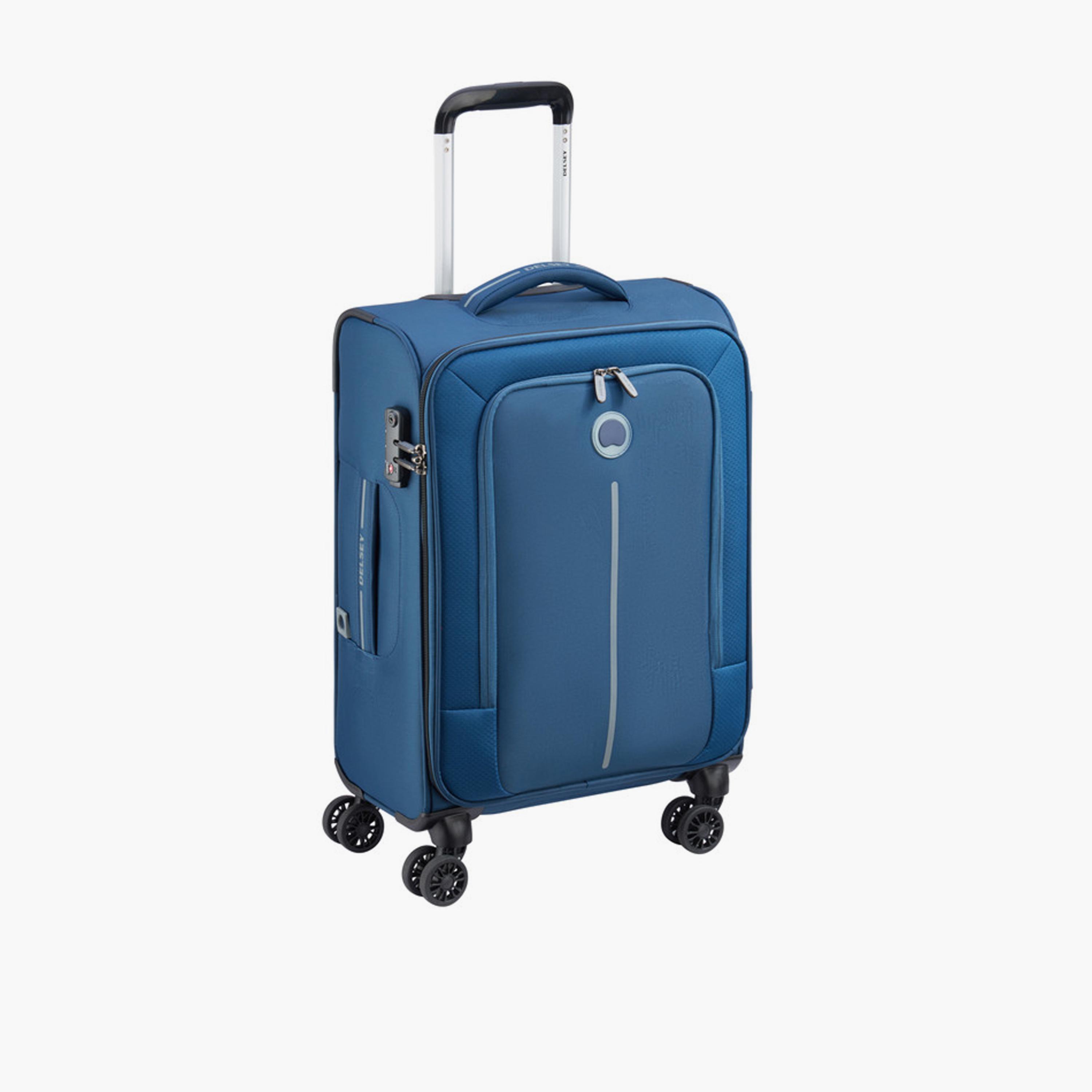 Delsey Caracas 55 CM Small Cabin Polyester Soft Sided 4-Wheeler Spinner Trolley Bag with TSA Combination Lock-travel-luggagesandbags-luggage-image-1