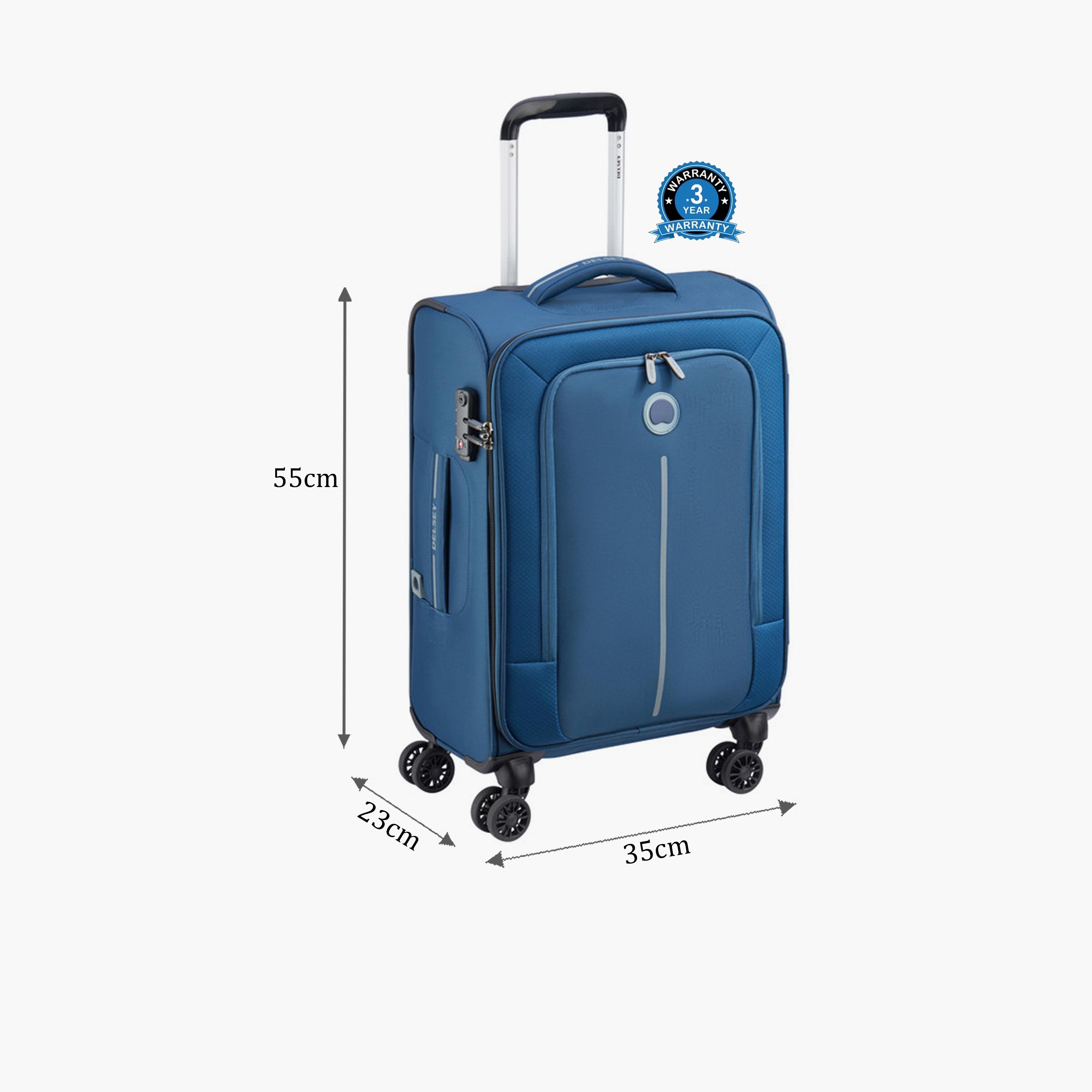 Delsey Caracas 55 CM Small Cabin Polyester Soft Sided 4-Wheeler Spinner Trolley Bag with TSA Combination Lock-travel-luggagesandbags-luggage-image-2