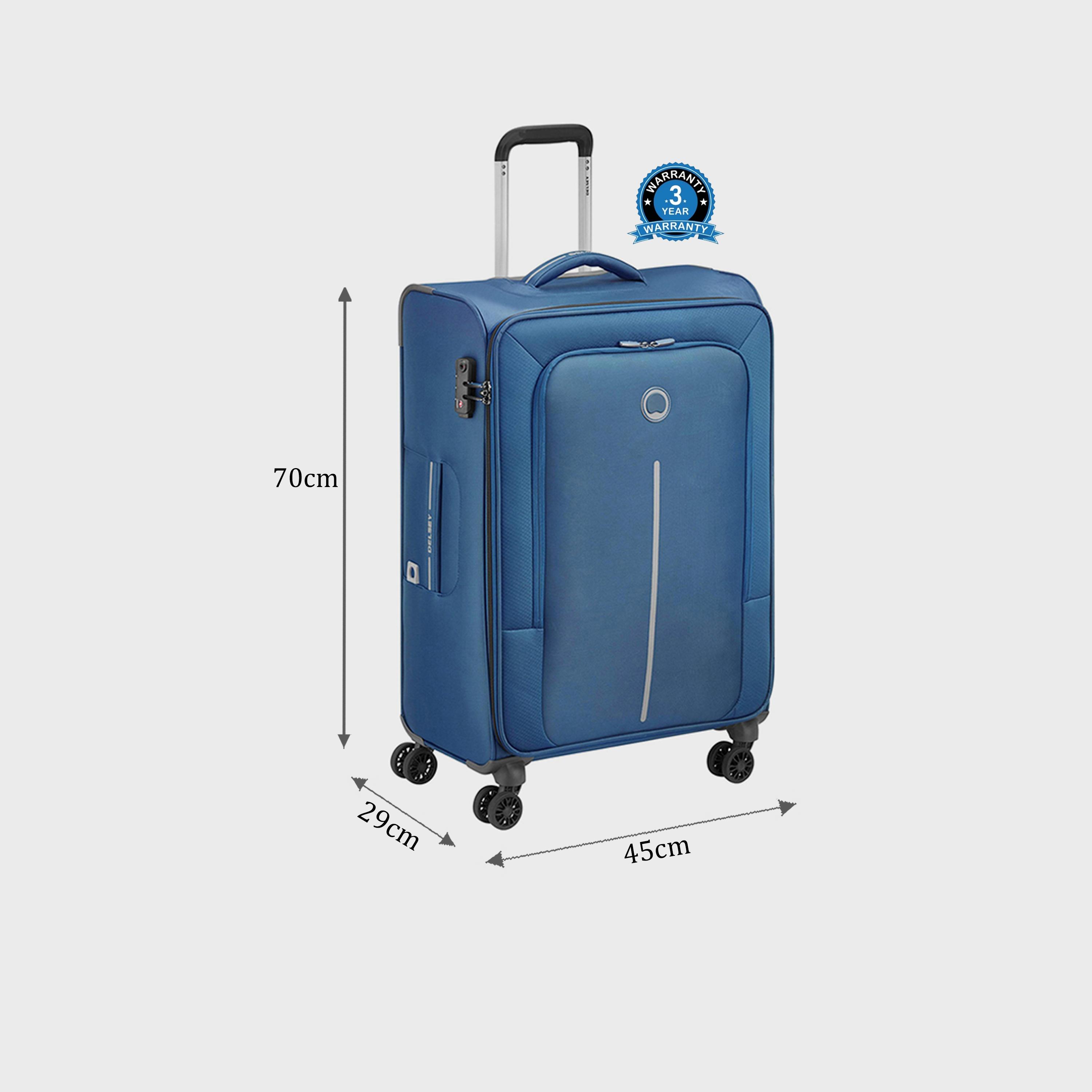 Delsey Caracas 70 CM Medium Check-in Polyester Soft Sided 4-Wheeler Spinner Trolley Bag with TSA Combination Lock-travel-luggagesandbags-luggage-image-2